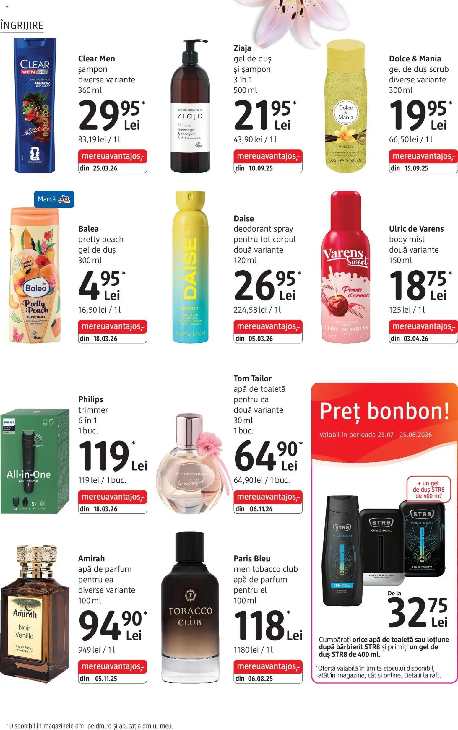 Catalog DM Drogerie Markt 23 Iulie - 24 August 2026 | Pagina 18 | Produse: Enginar, Apă de toaletă, Deodorant, Boncuklu Oyuncakları