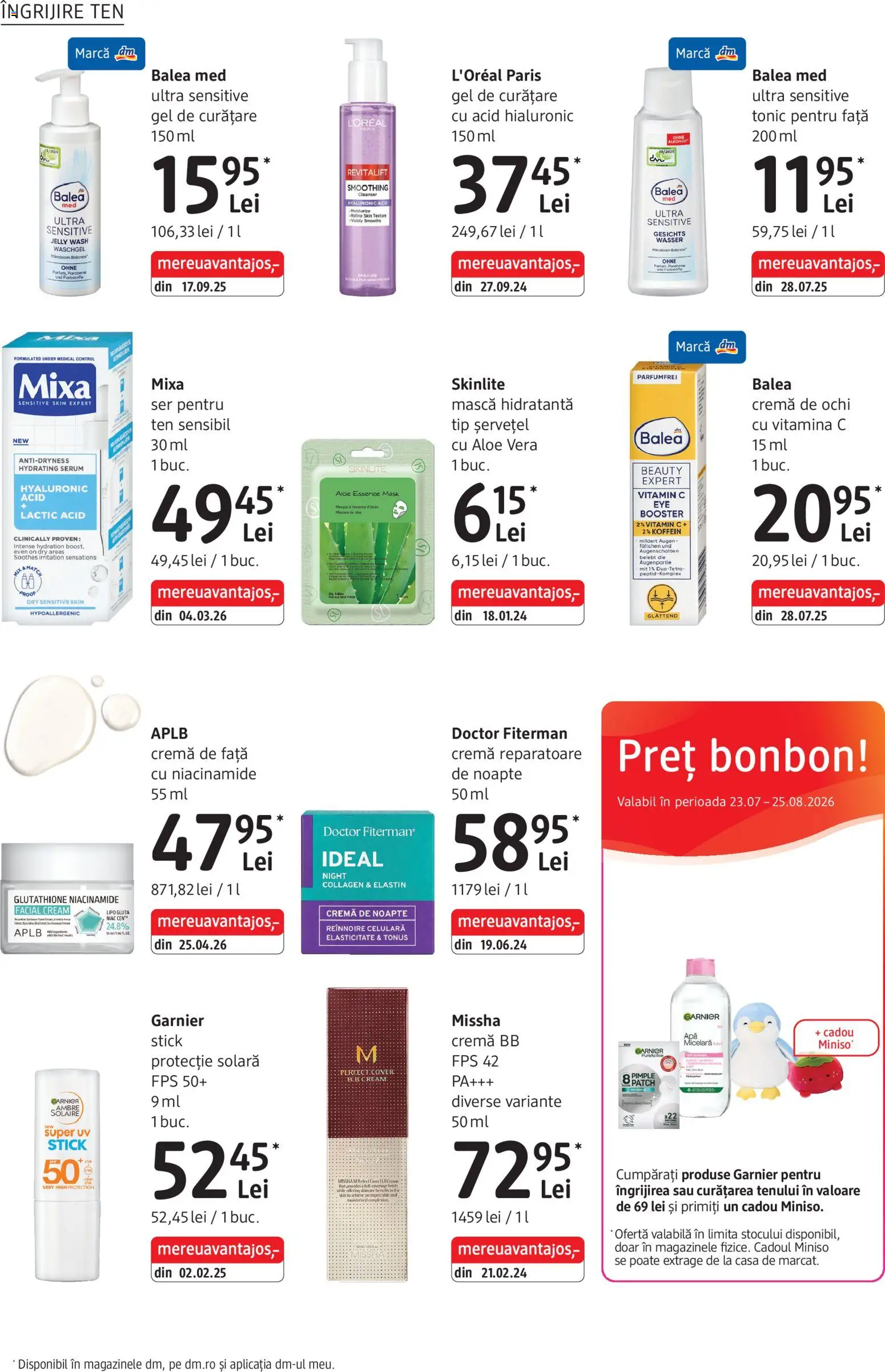 Catalog DM Drogerie Markt 23 Iulie - 24 August 2026 | Pagina 8 | Produse: Serum, Cremă de noapte, Gel de curățare, Cremă