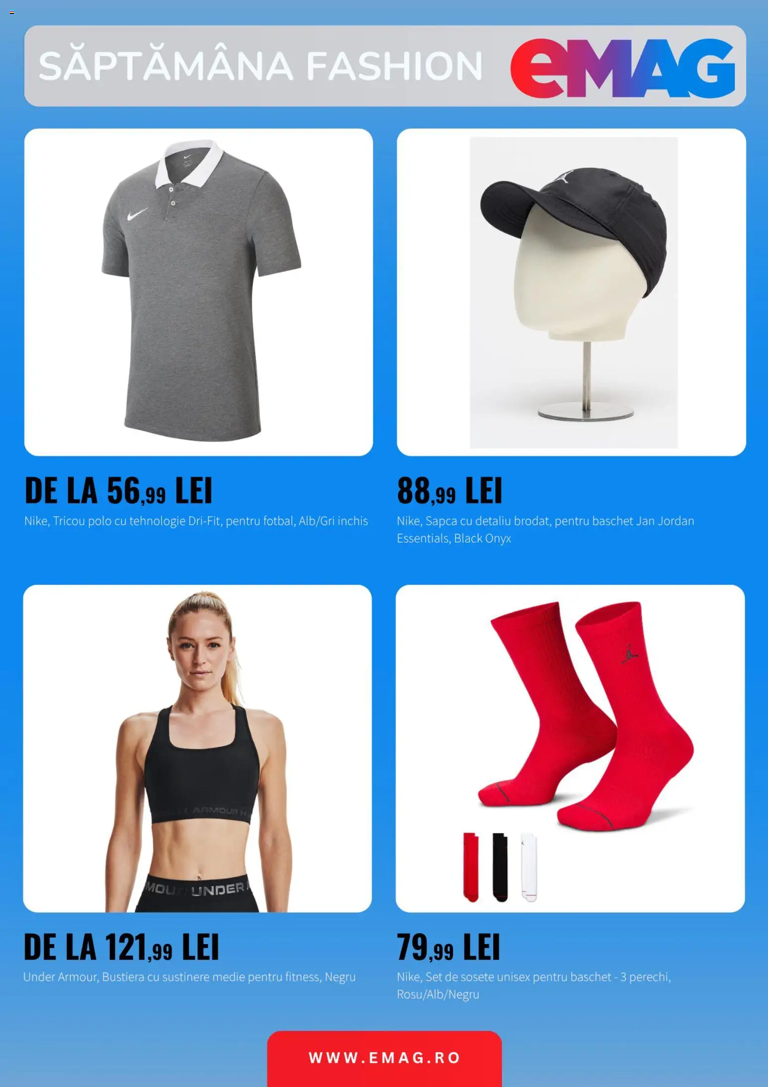 Catalog eMag 20 - 25 Iulie 2026 | Pagina 3 | Produse: Șapcă, Bustieră, Tricou, Șosete