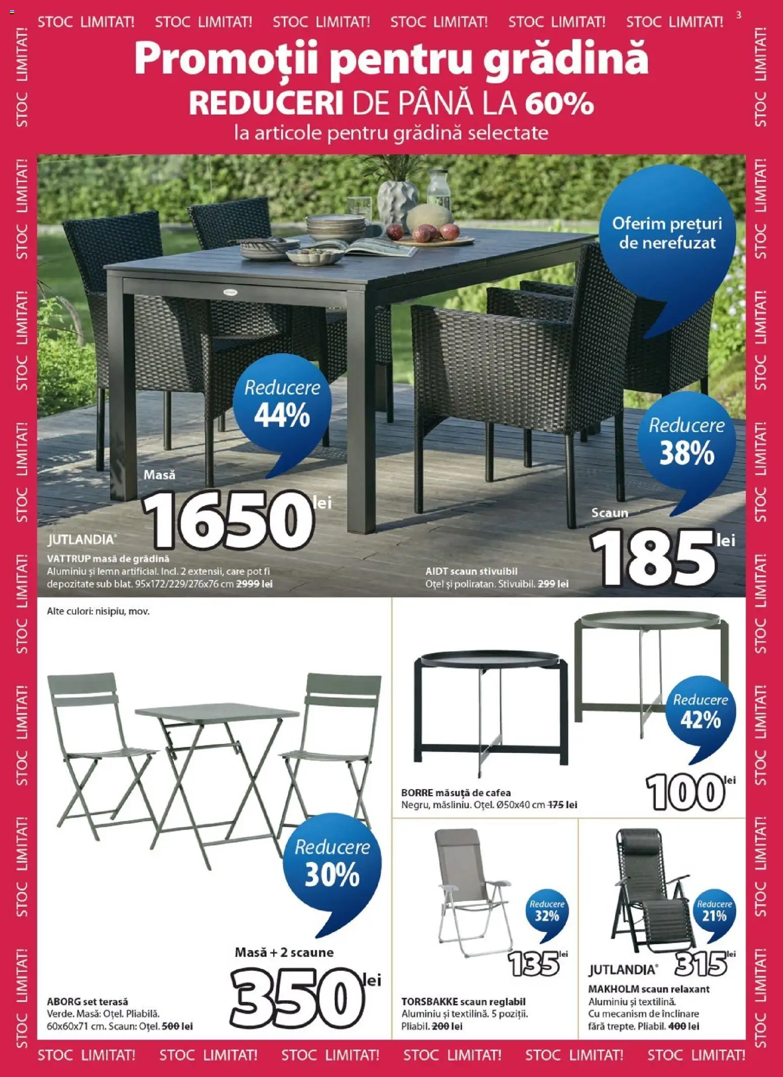Catalog JYSK 23 Iulie - 23 August 2026 | Pagina 3 | Produse: Masă, Scaun, Măsuță de cafea, Cafea