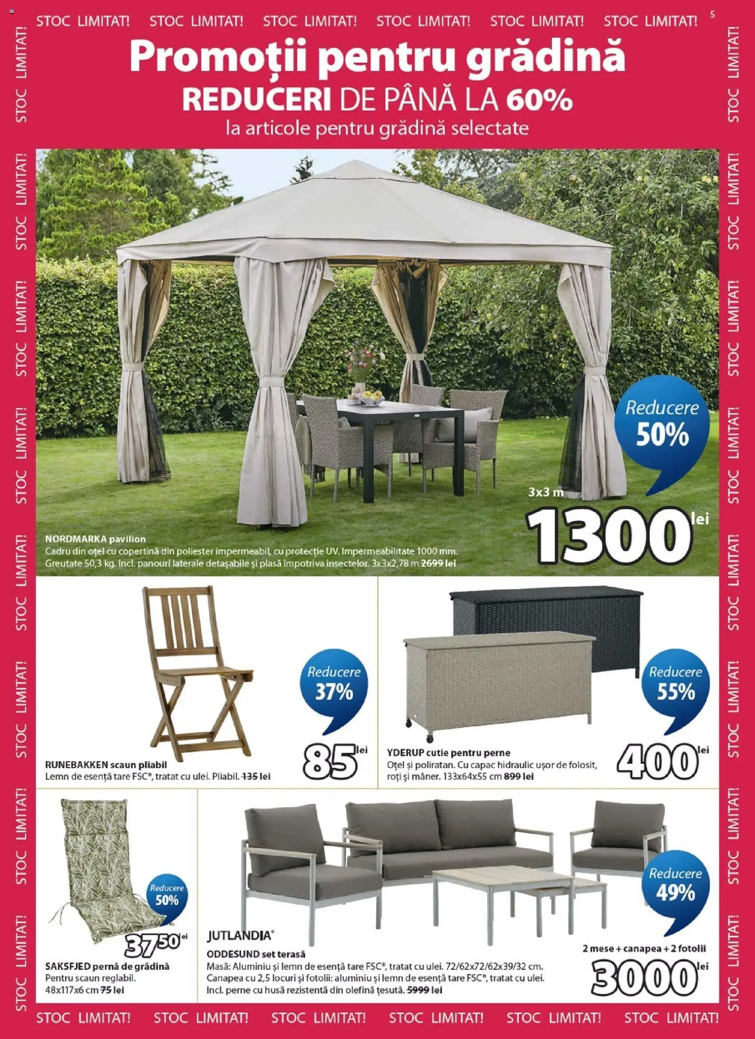Catalog JYSK 23 Iulie - 23 August 2026 | Pagina 5 | Produse: Pernă, Copertină, Scaun, Pavilion