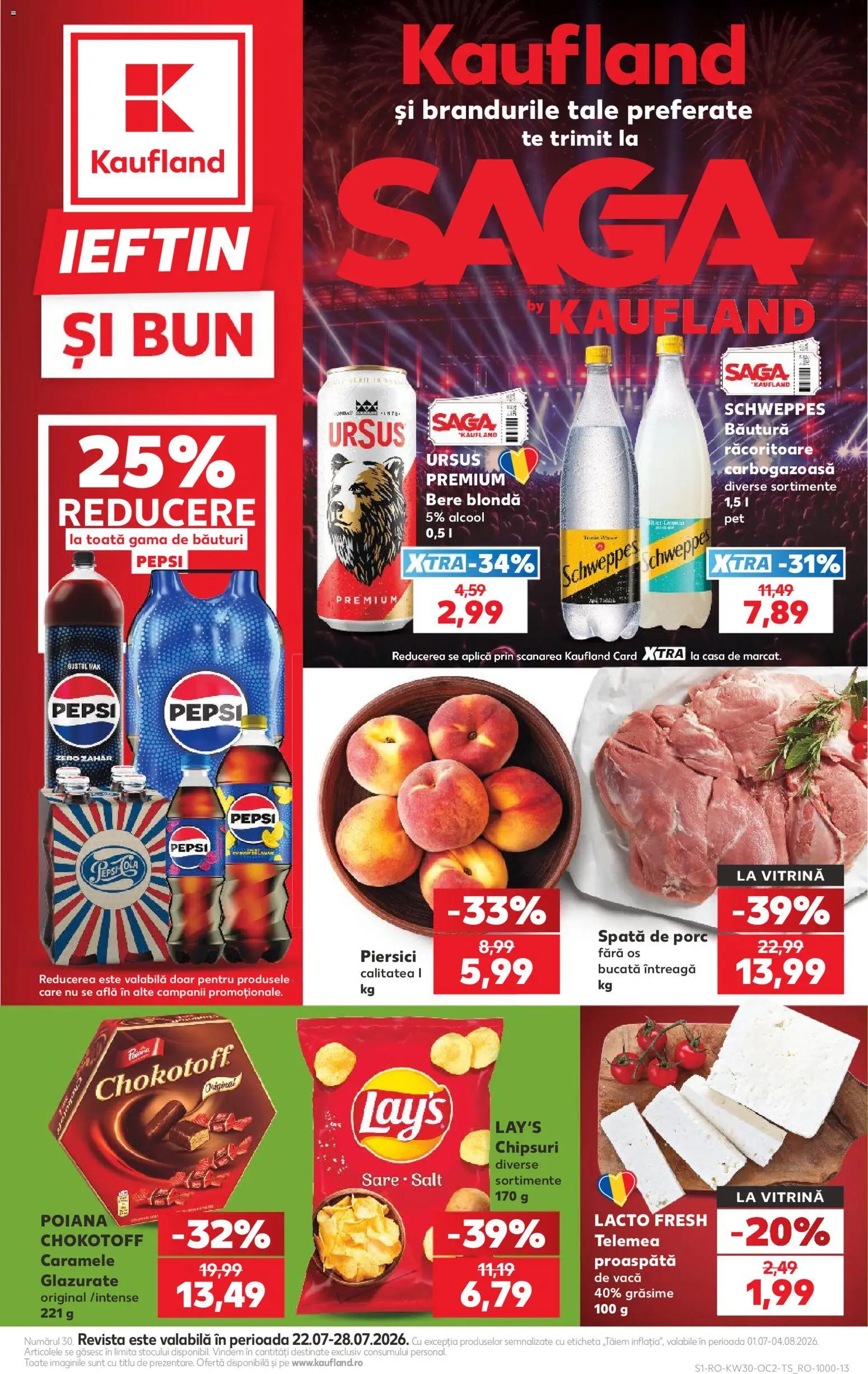 Catalog Kaufland 22 - 27 Iulie 2026 | Pagina 1 | Produse: Vitrină, Bere, Sare, Zahăr