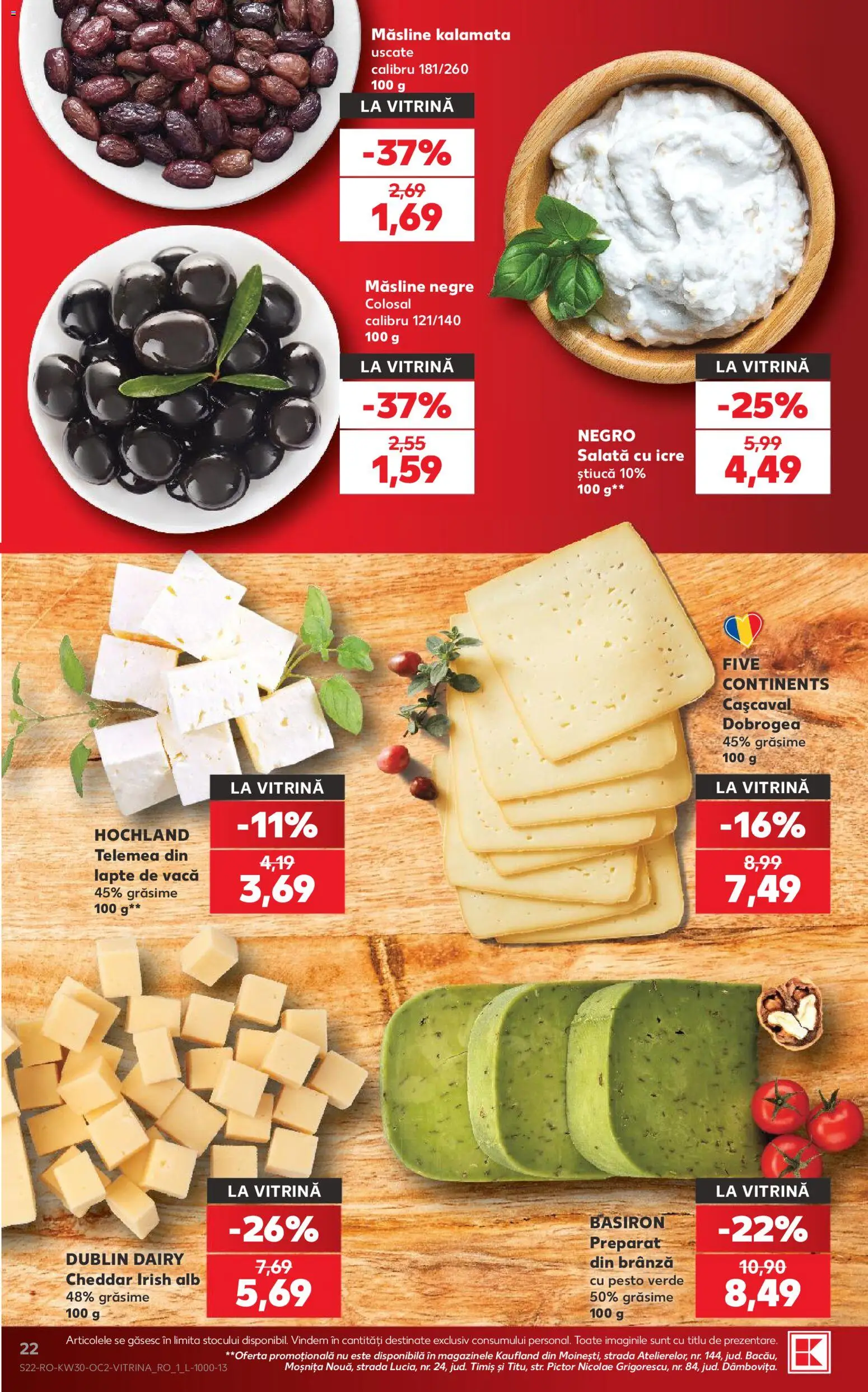 Catalog Kaufland 22 - 27 Iulie 2026 | Pagina 22 | Produse: Hijyenik ped, Vitrină, Măsline, Lapte