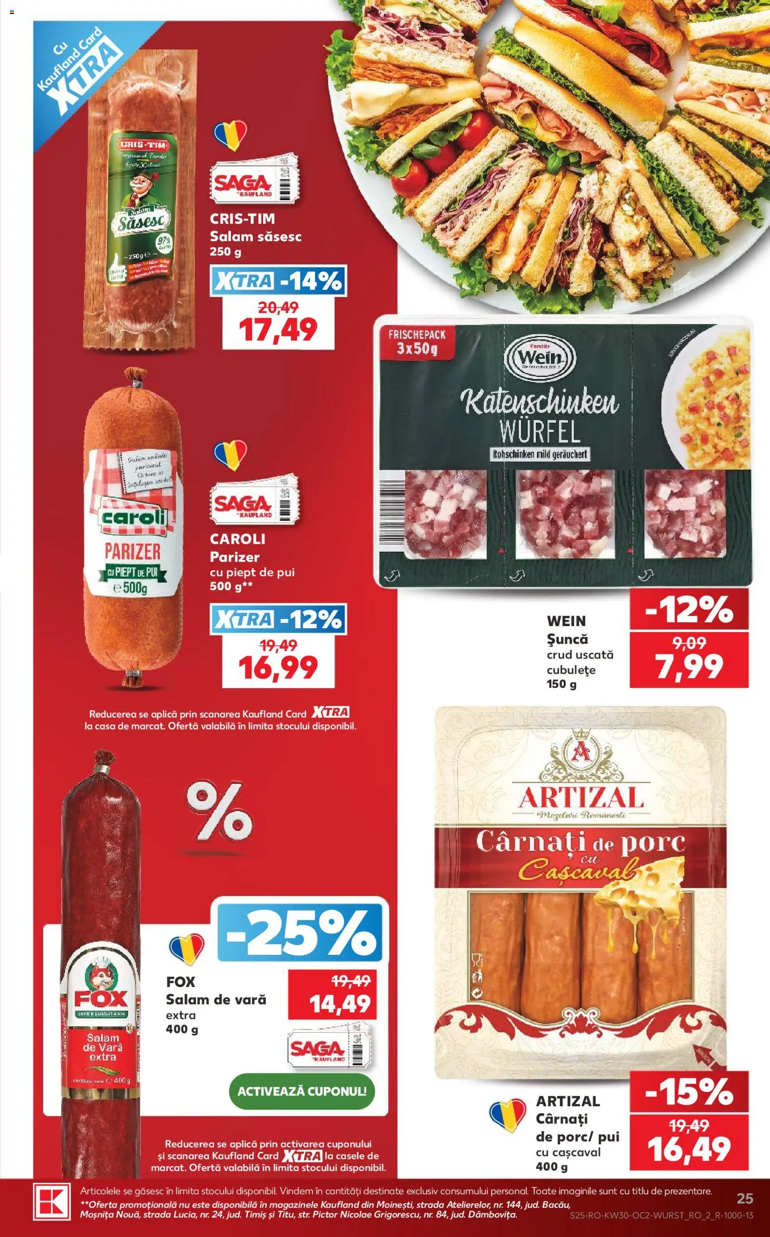 Catalog Kaufland 22 - 27 Iulie 2026 | Pagina 25 | Produse: Cașcaval, Salam, Șuncă, Cârnați