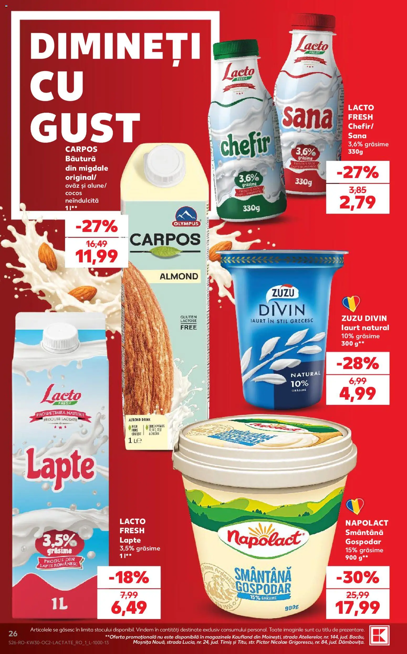 Catalog Kaufland 22 - 27 Iulie 2026 | Pagina 26 | Produse: Migdale, Lapte, Iaurt, Smântână