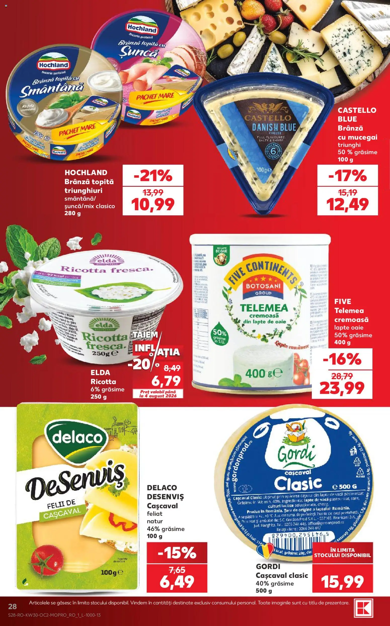 Catalog Kaufland 22 - 27 Iulie 2026 | Pagina 28 | Produse: Light Kedi Konservesi, Lapte, Șuncă, Smântână