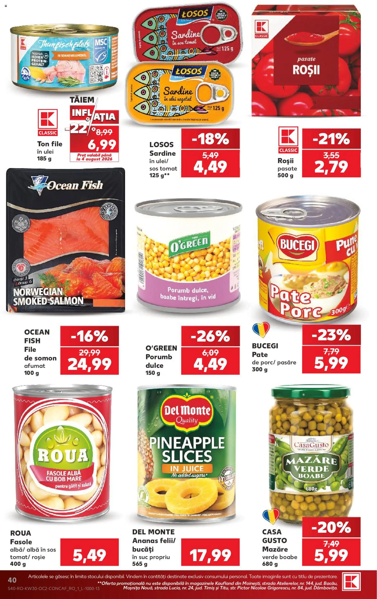 Catalog Kaufland 22 - 27 Iulie 2026 | Pagina 40 | Produse: Mazăre, Ananas, Porumb, Fasole albă