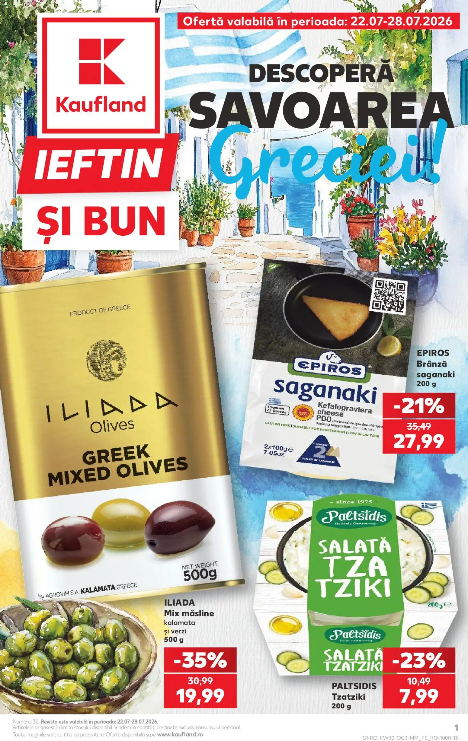 Catalog Kaufland 22 - 27 Iulie 2026 | Pagina 1 | Produse: Măsline, Brânză, Salată