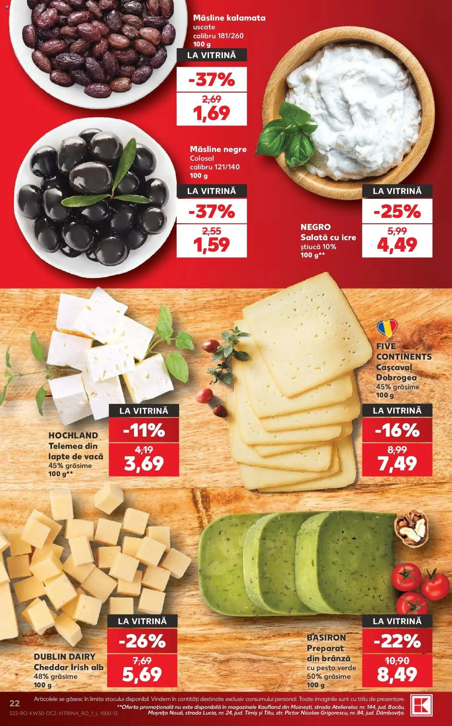 Catalog Kaufland 22 - 27 Iulie 2026 | Pagina 22 | Produse: Vitrină, Măsline, Brânză, Salată cu icre