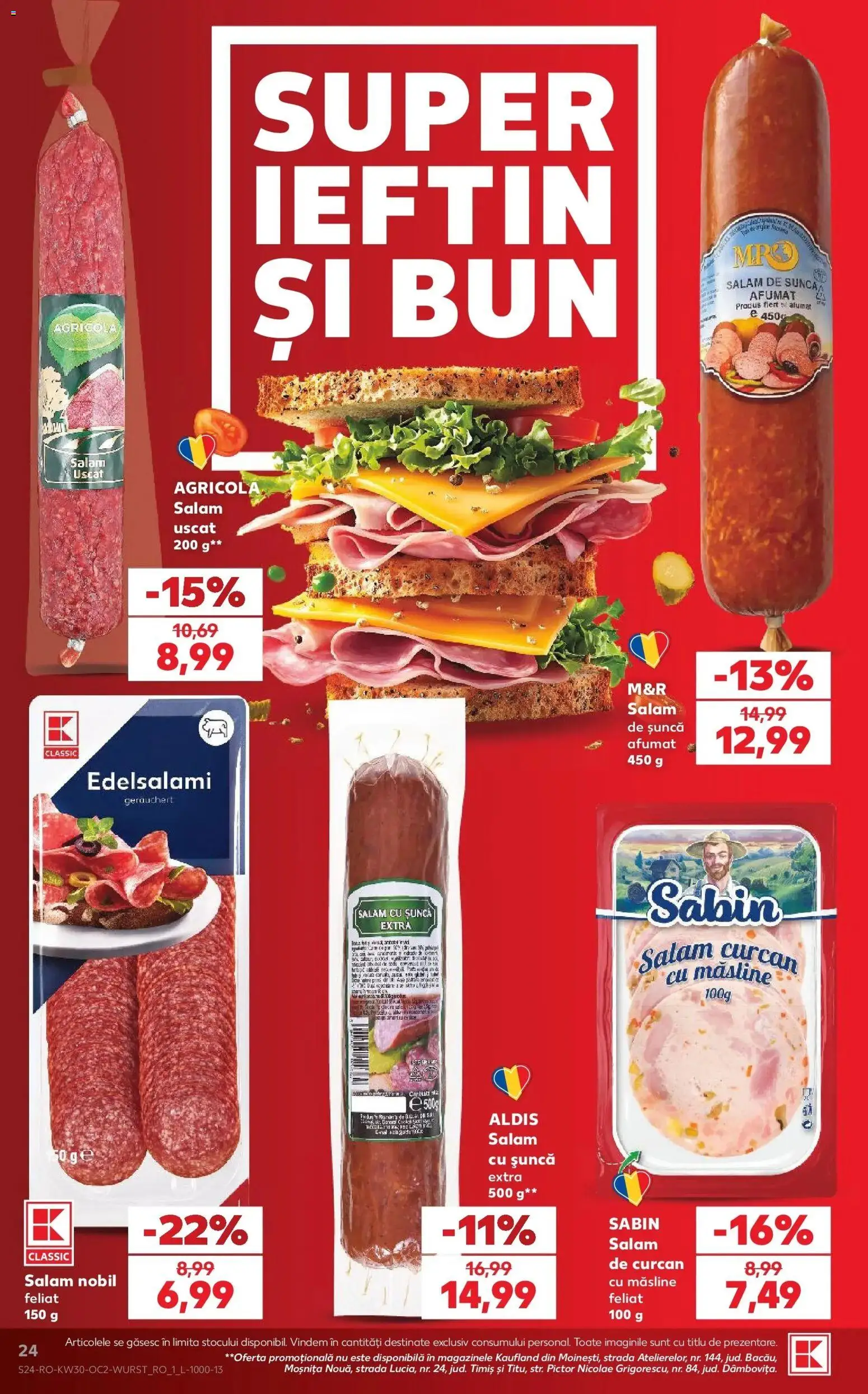 Catalog Kaufland 22 - 27 Iulie 2026 | Pagina 24 | Produse: Măsline, Salam, Șuncă