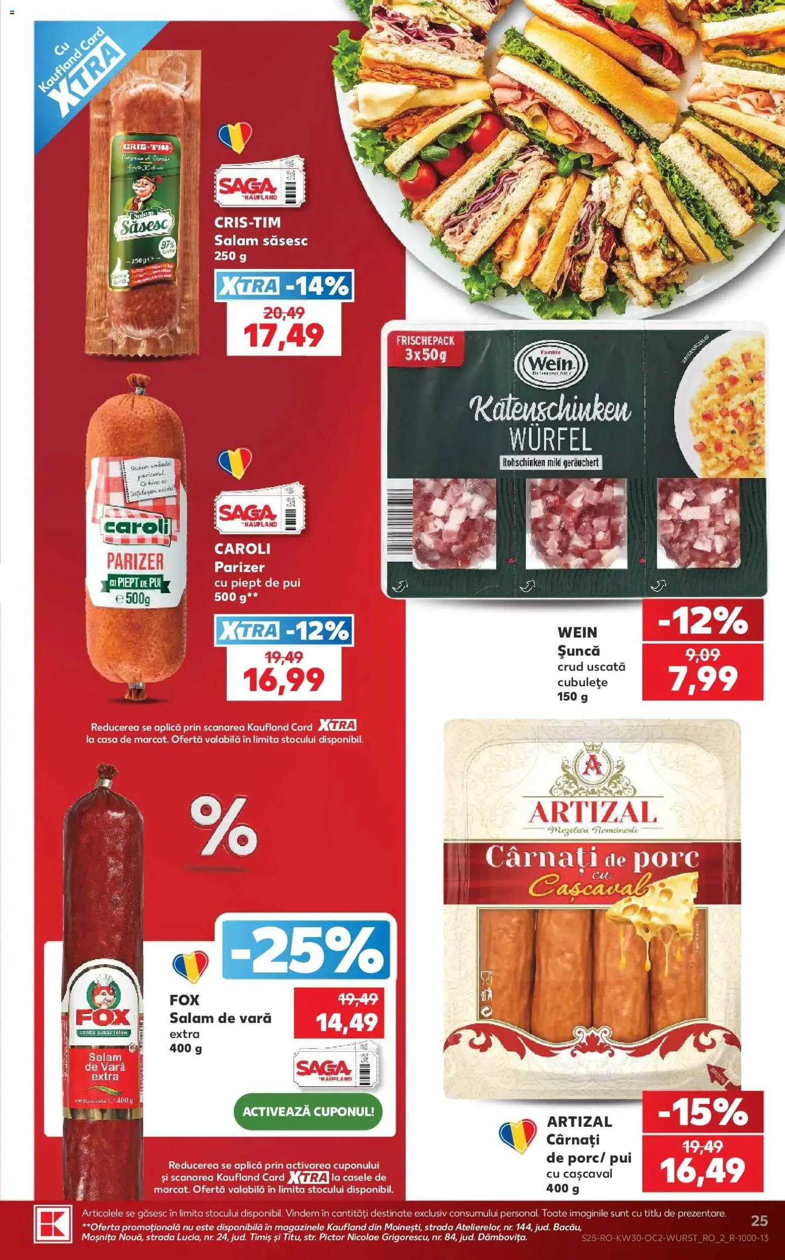 Catalog Kaufland 22 - 27 Iulie 2026 | Pagina 25 | Produse: Hacıyatmaz Kedi Oyuncağı, Cașcaval, Salam, Parizer
