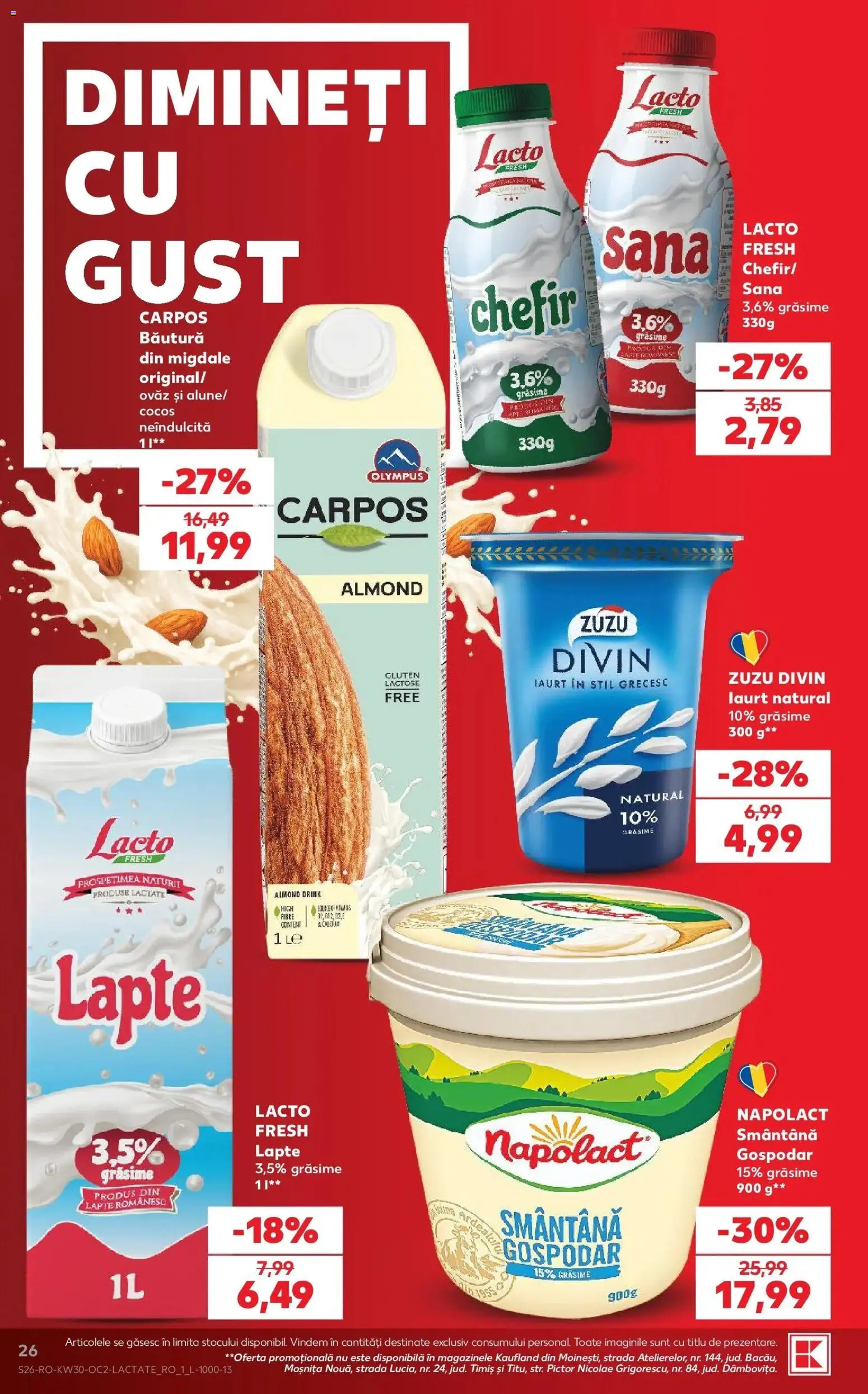 Catalog Kaufland 22 - 27 Iulie 2026 | Pagina 26 | Produse: Migdale, Lapte, Iaurt, Smântână
