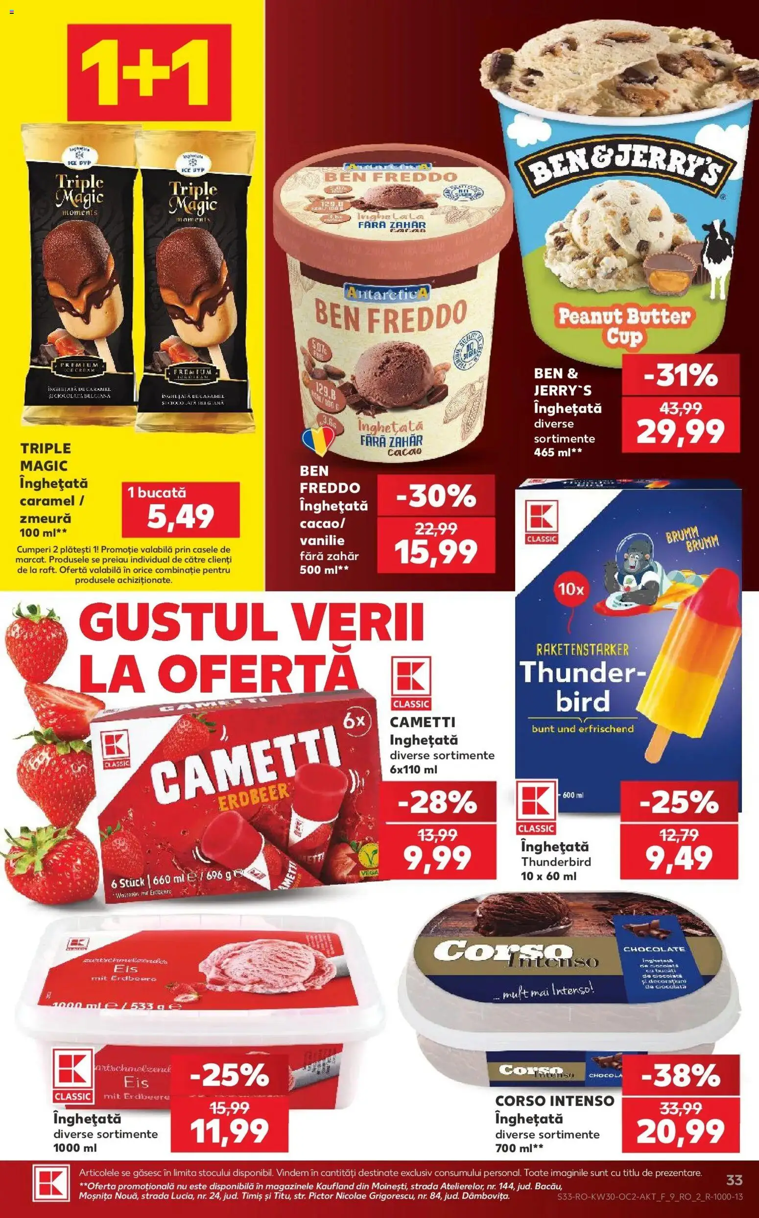 Catalog Kaufland 22 - 27 Iulie 2026 | Pagina 33 | Produse: Zmeură, Ciocolată, Cacao, Înghețată