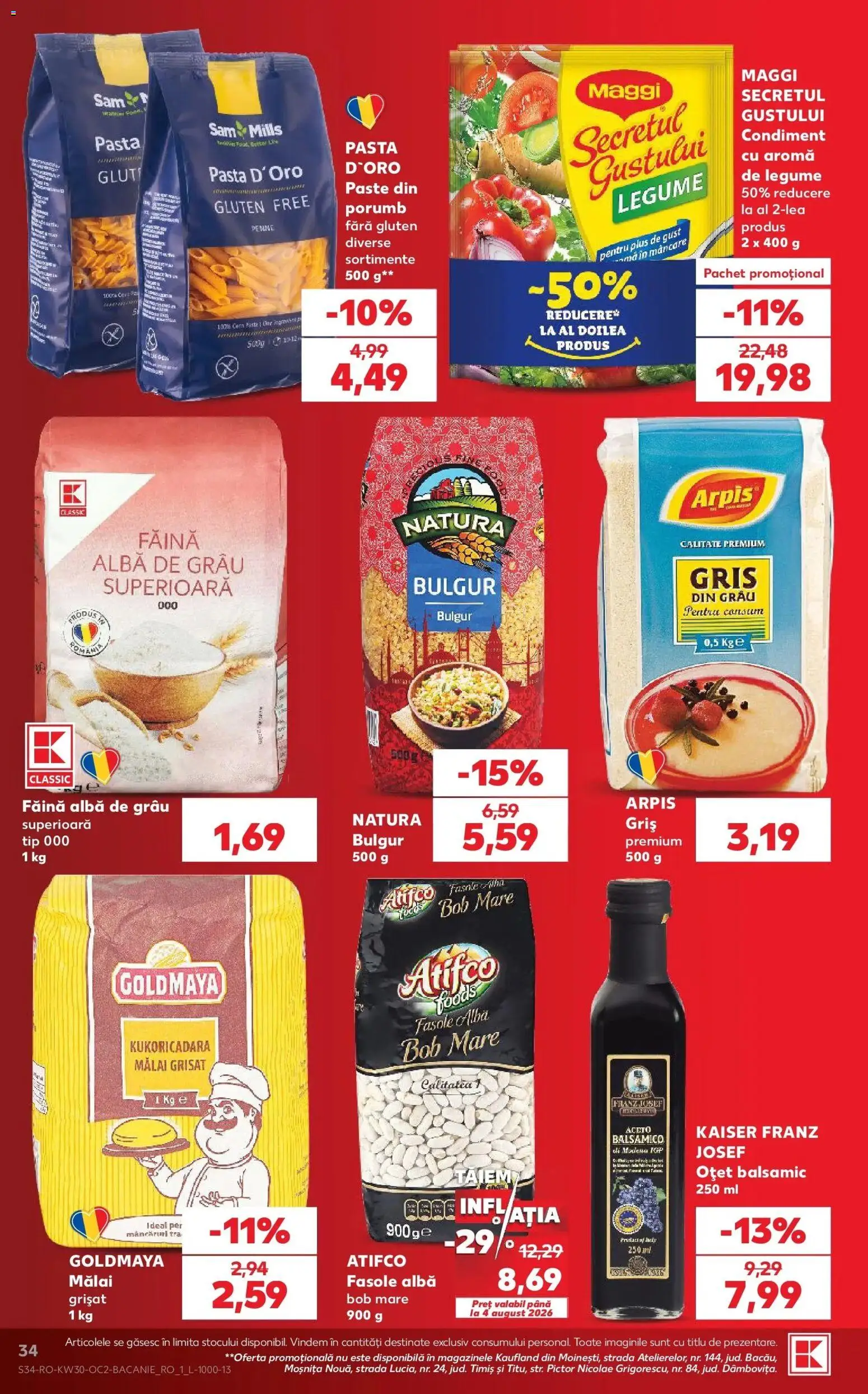 Catalog Kaufland 22 - 27 Iulie 2026 | Pagina 34 | Produse: Oțet, Făină, Mălai, Paste