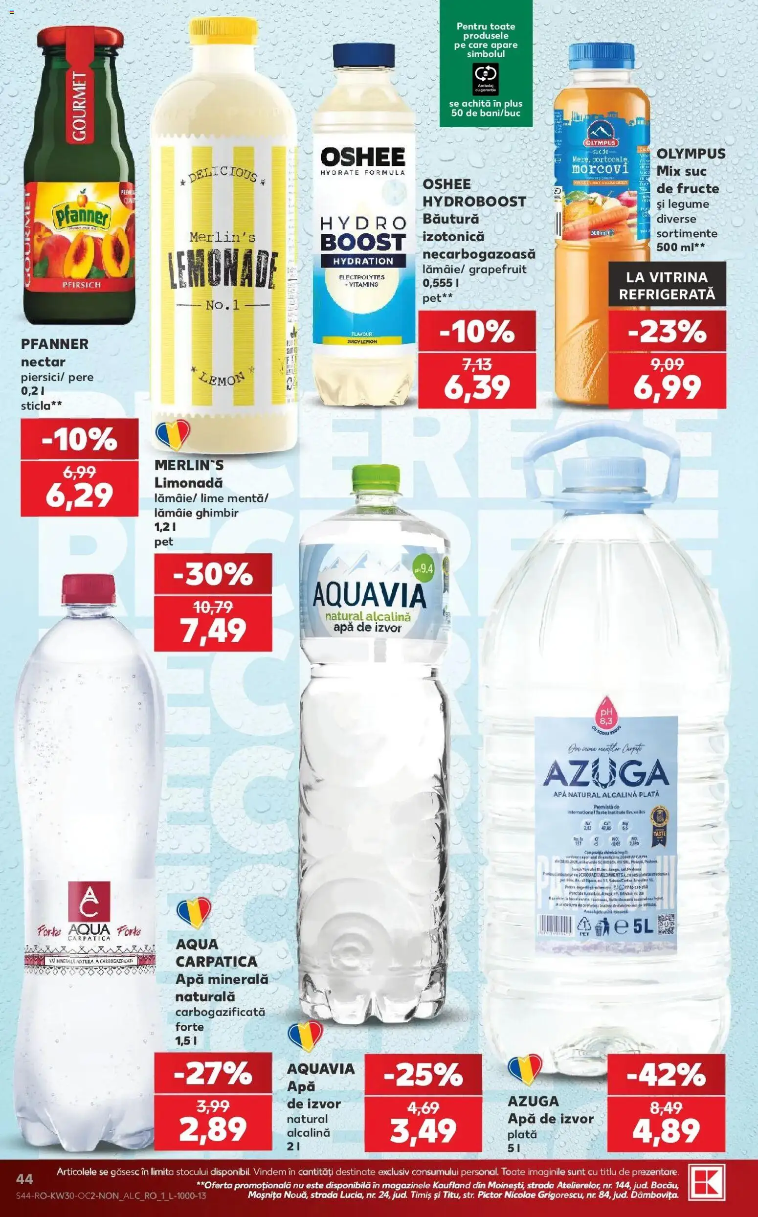 Catalog Kaufland 22 - 27 Iulie 2026 | Pagina 44 | Produse: Sıcak su torbası, Vitrină, Apă, Lămâie