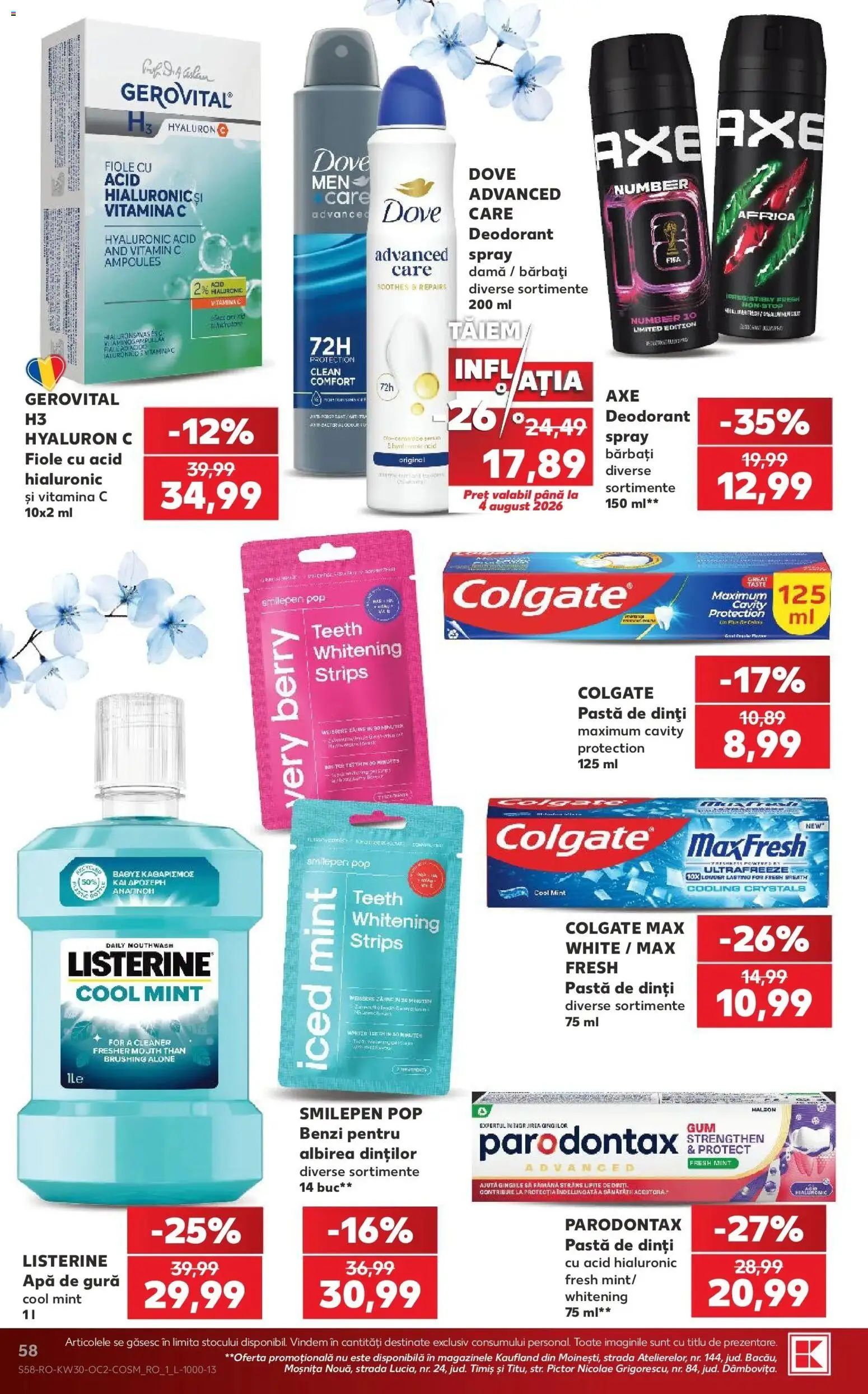 Catalog Kaufland 22 - 27 Iulie 2026 | Pagina 58 | Produse: Pat, Pastă de dinți, Apă de gură, Apă