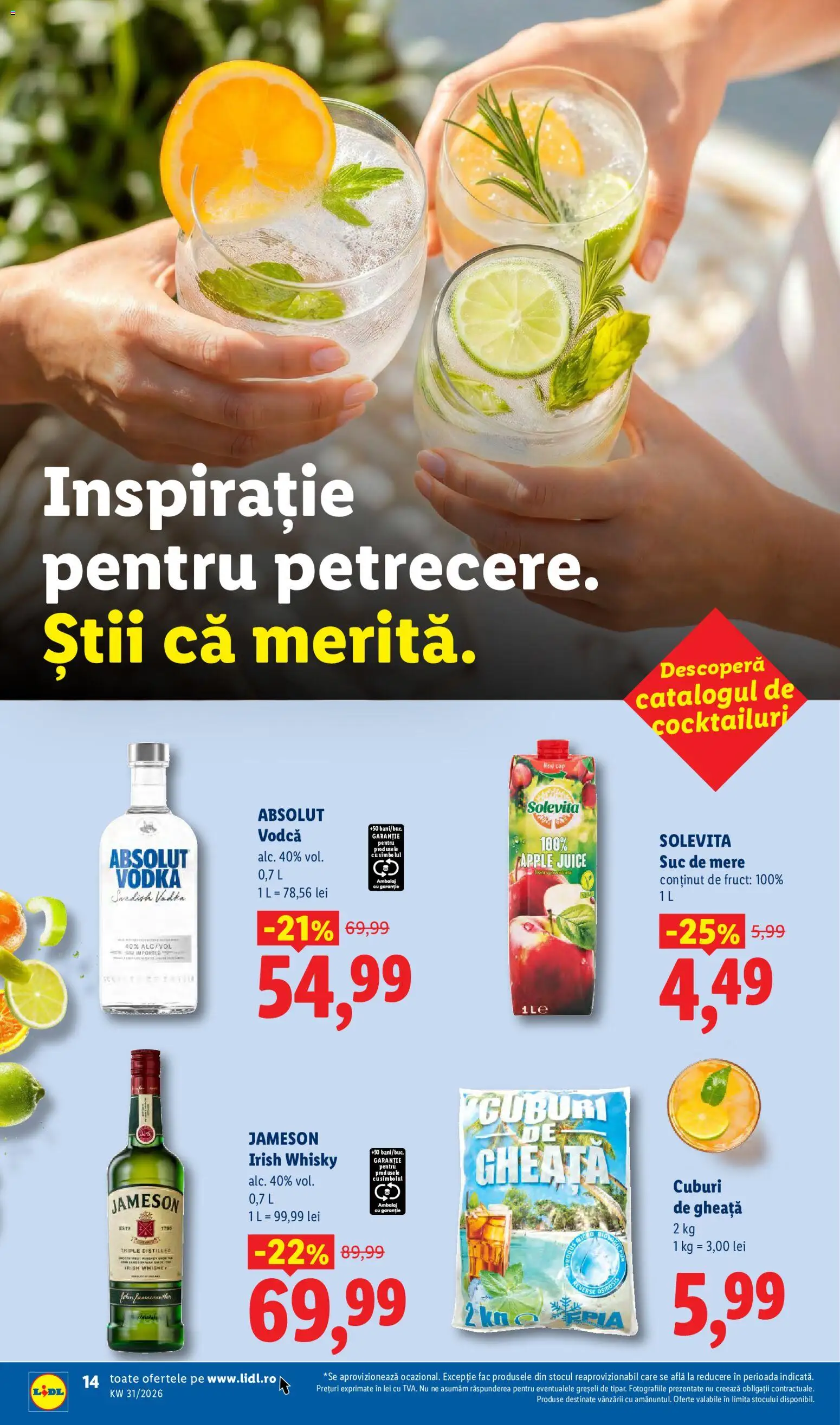 Catalog LIDL 27 Iulie - 1 August 2026 | Pagina 14 | Produse: Su ısıtıcı, Suc, Mere, Whiskey