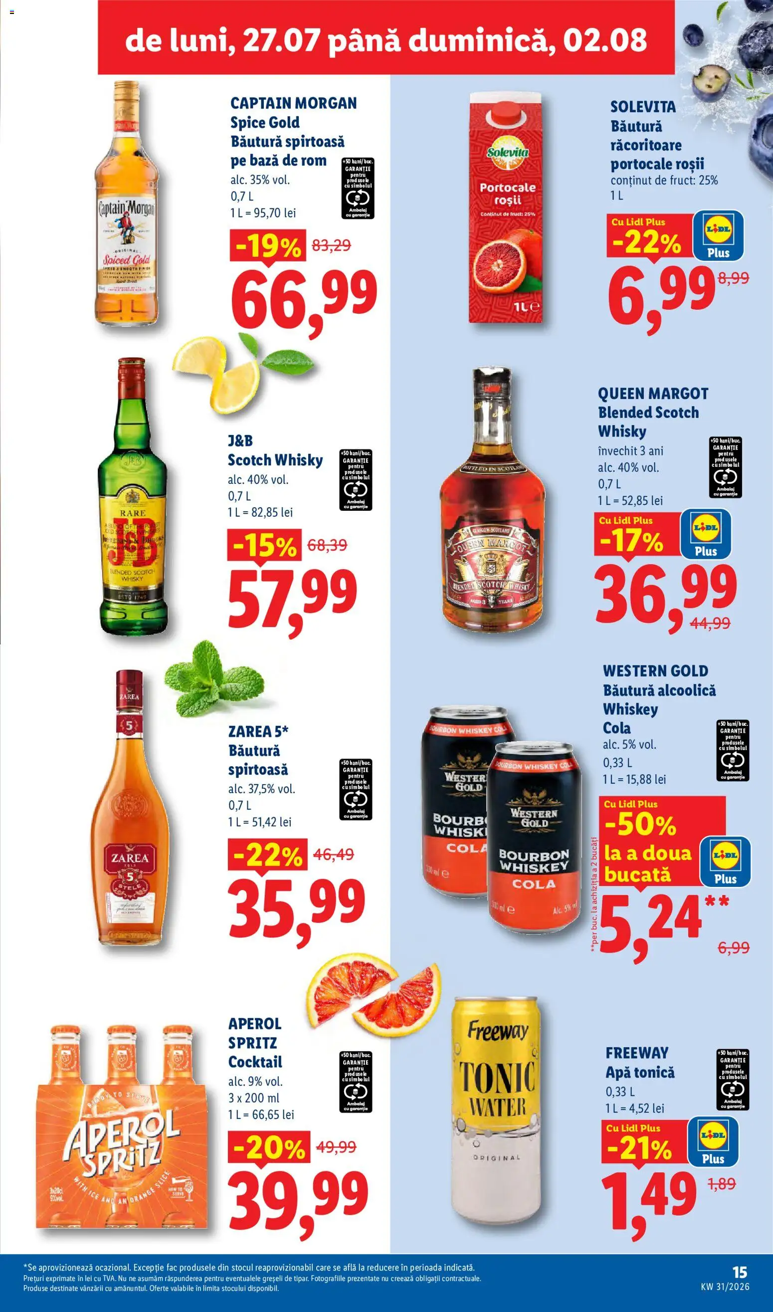 Catalog LIDL 27 Iulie - 1 August 2026 | Pagina 15 | Produse: Amerikan servis, Cocktail, Rom, Aperol