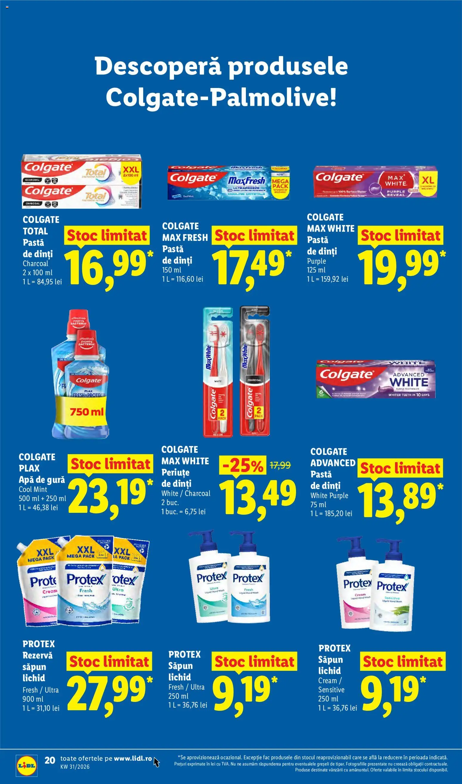 Catalog LIDL 27 Iulie - 1 August 2026 | Pagina 20 | Produse: Săpun, Pastă de dinți, Apă de gură, Rezervă săpun
