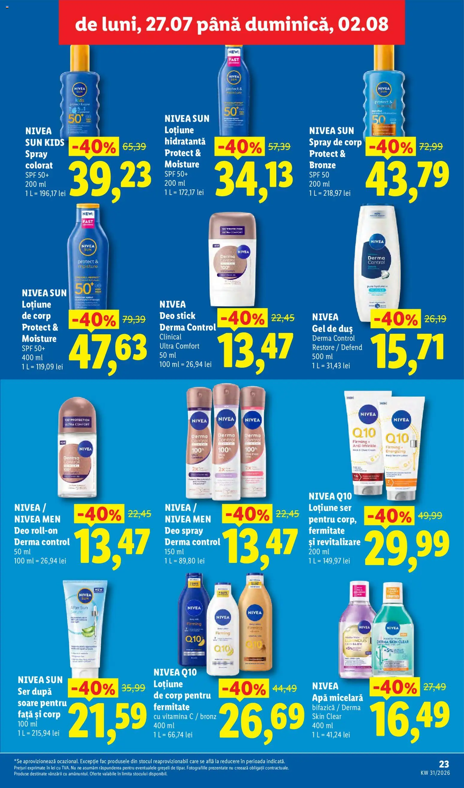 Catalog LIDL 27 Iulie - 1 August 2026 | Pagina 23 | Produse: Serum, Body, Apă micelară, Apă