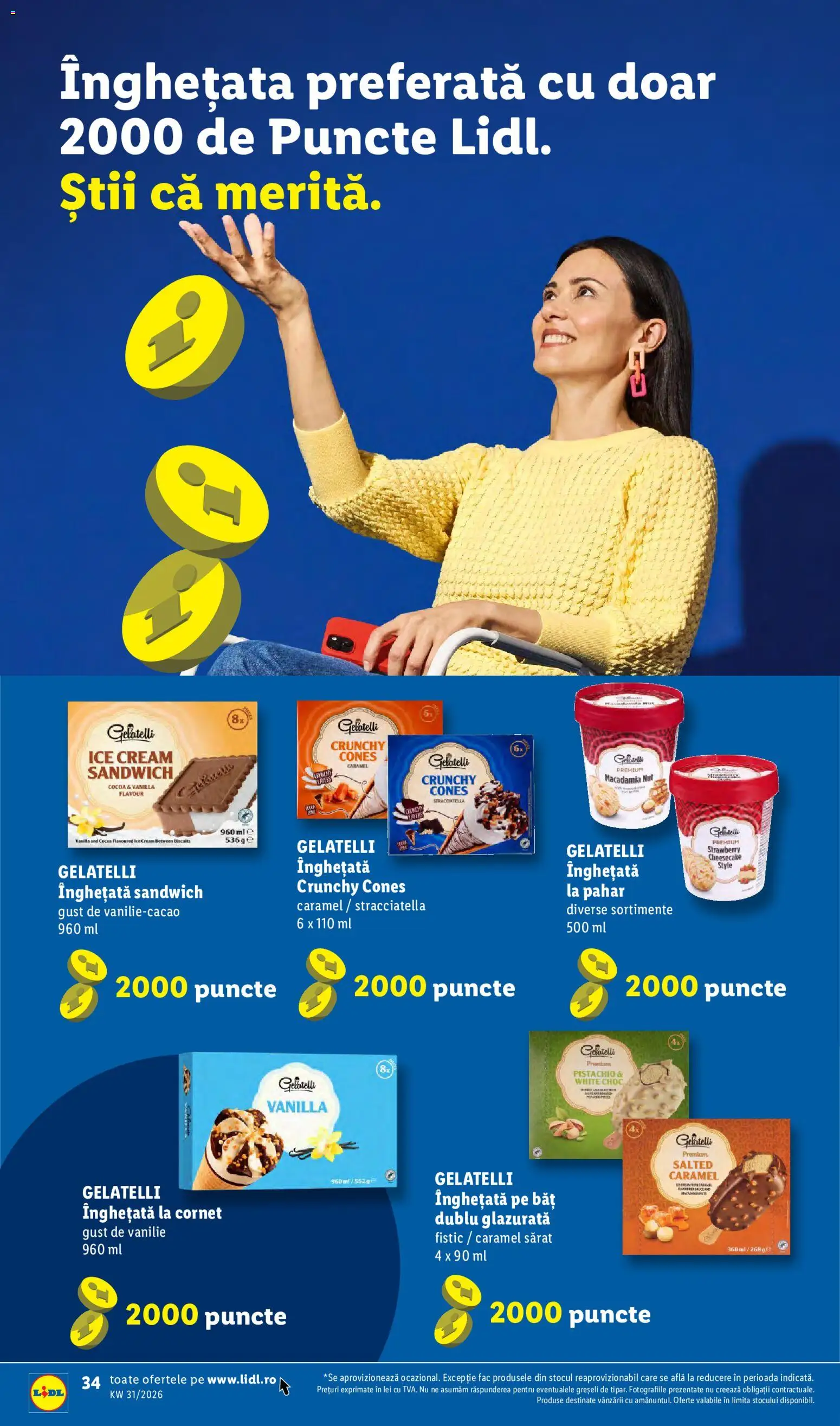 Catalog LIDL 27 Iulie - 1 August 2026 | Pagina 34 | Produse: Delgeç, Çarşaf, Fistic, Înghețată