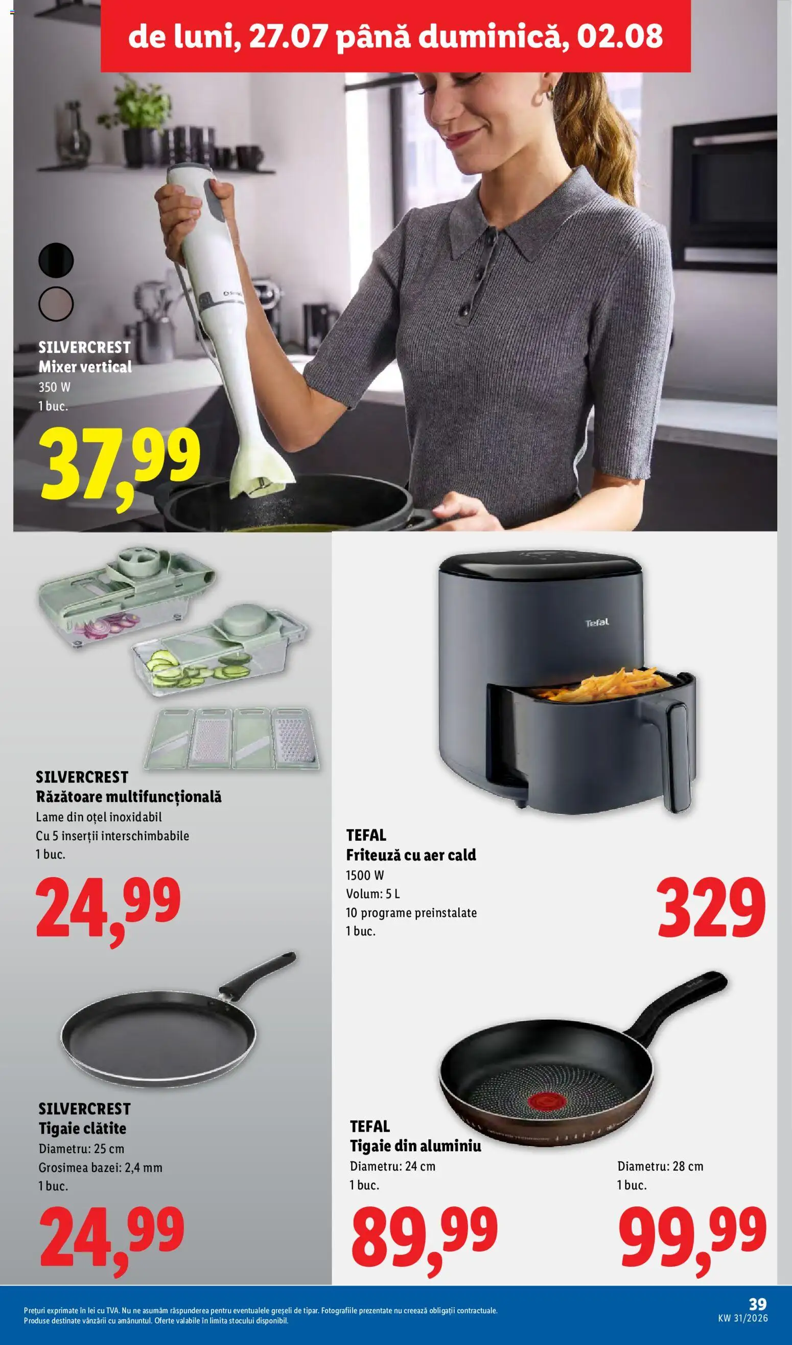 Catalog LIDL 27 Iulie - 1 August 2026 | Pagina 39 | Produse: Blender, Friteuză, Răzătoare, Clătite