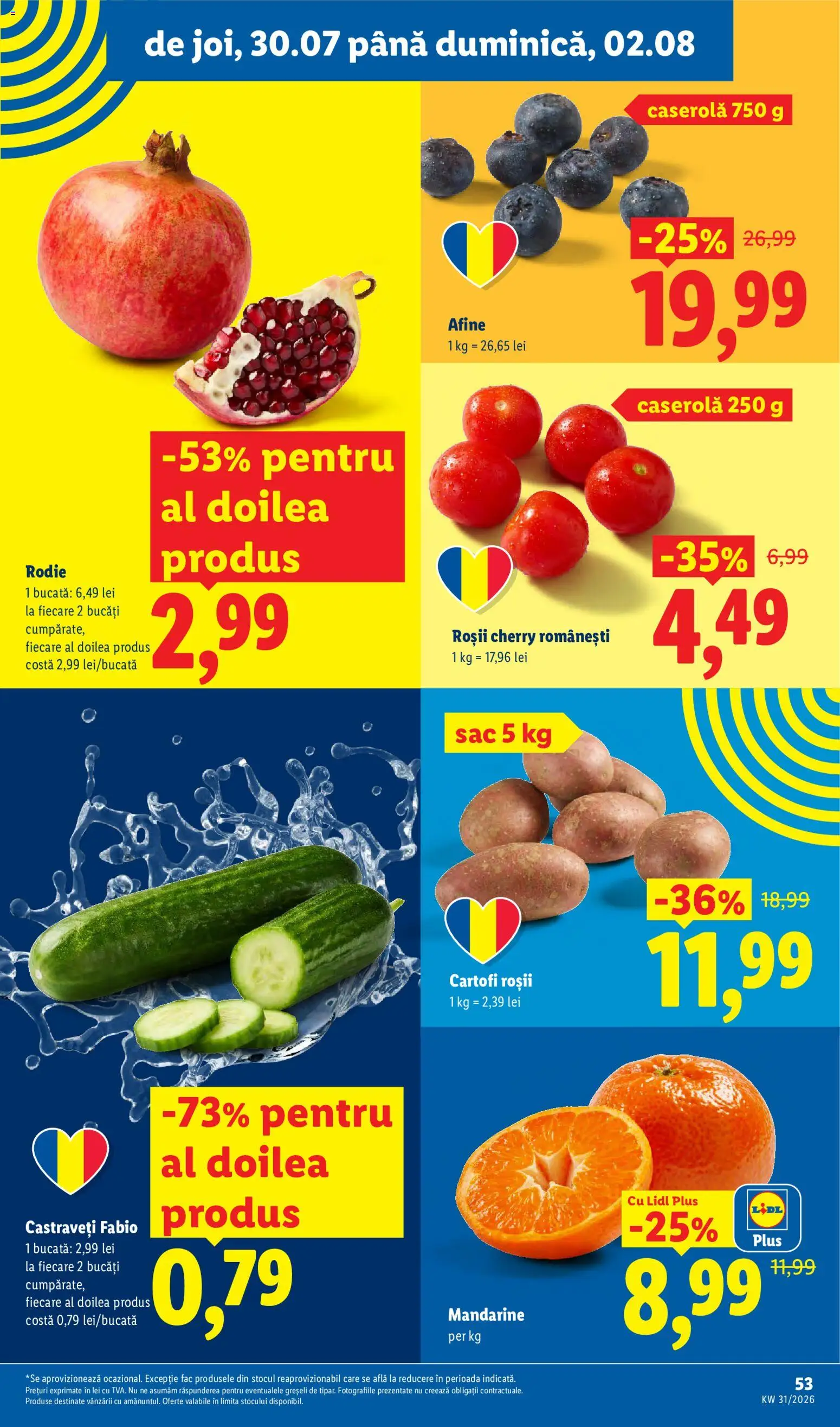 Catalog LIDL 27 Iulie - 1 August 2026 | Pagina 53 | Produse: Afine, Roșii, Mandarine, Cartofi