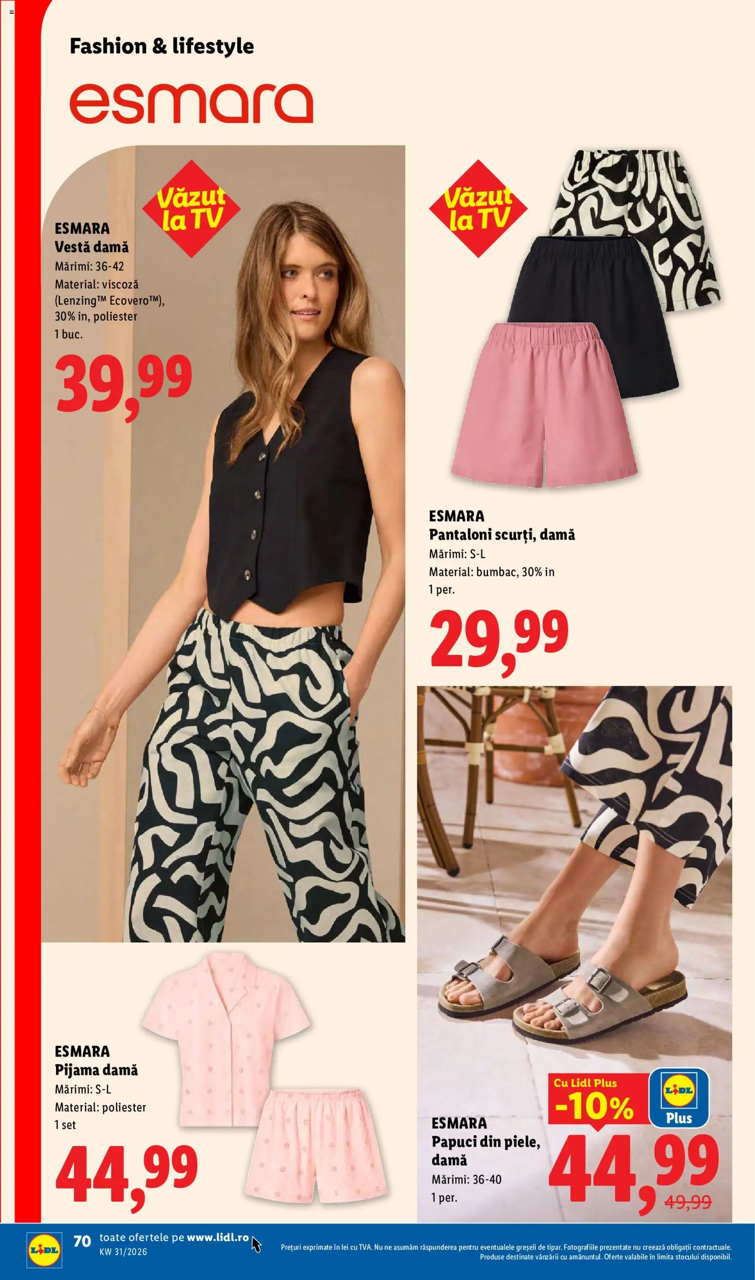 Catalog LIDL 27 Iulie - 1 August 2026 | Pagina 70 | Produse: Vestă, Pantaloni, Papuci