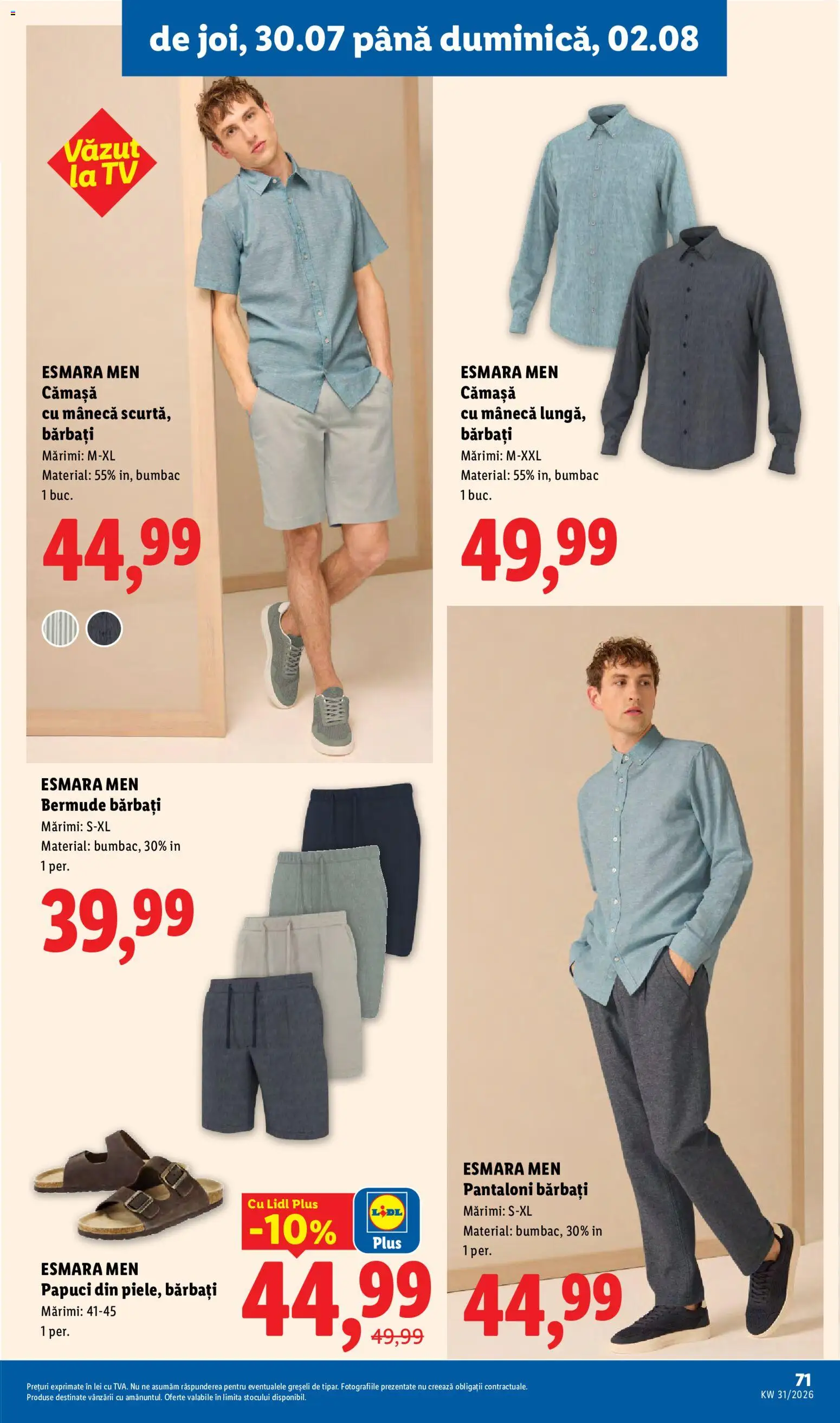 Catalog LIDL 27 Iulie - 1 August 2026 | Pagina 71 | Produse: Pantaloni, Papuci
