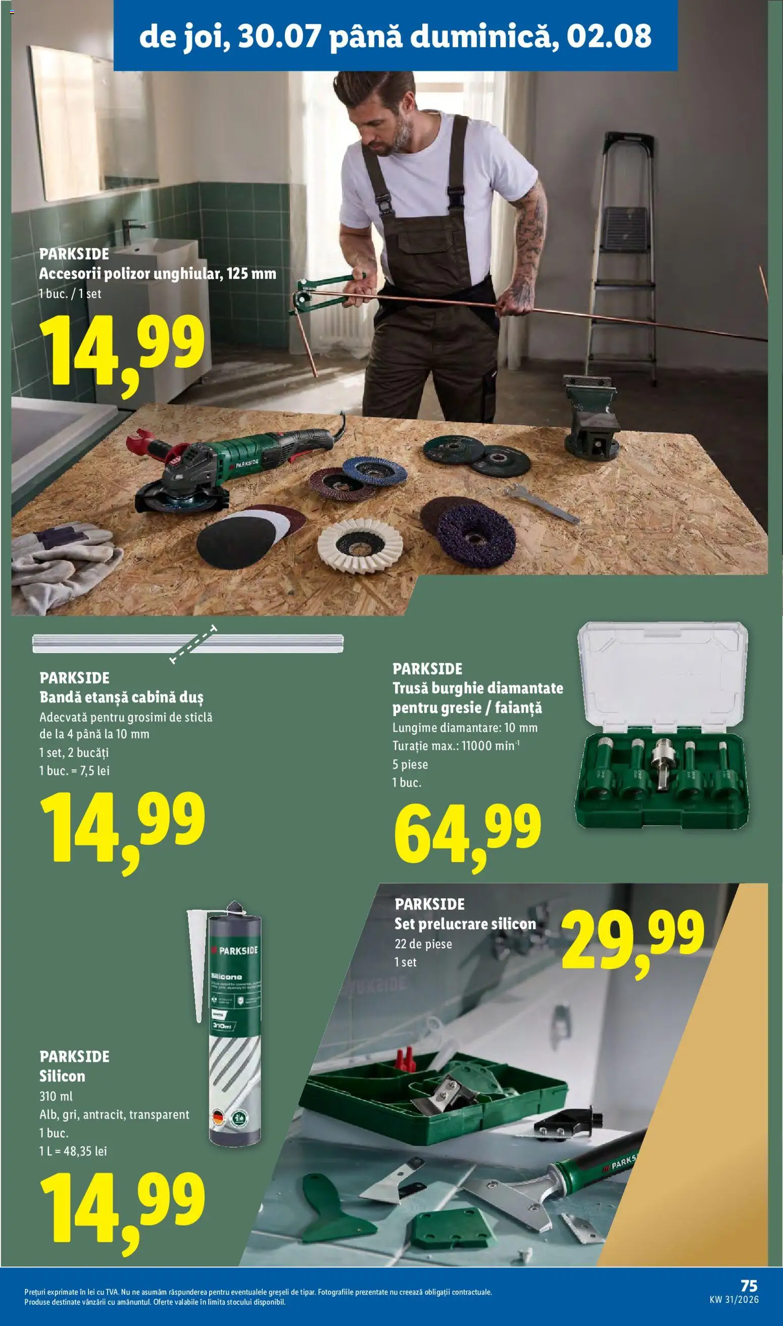 Catalog LIDL 27 Iulie - 1 August 2026 | Pagina 75 | Produse: Polizor, Faianță, Gresie, Duș