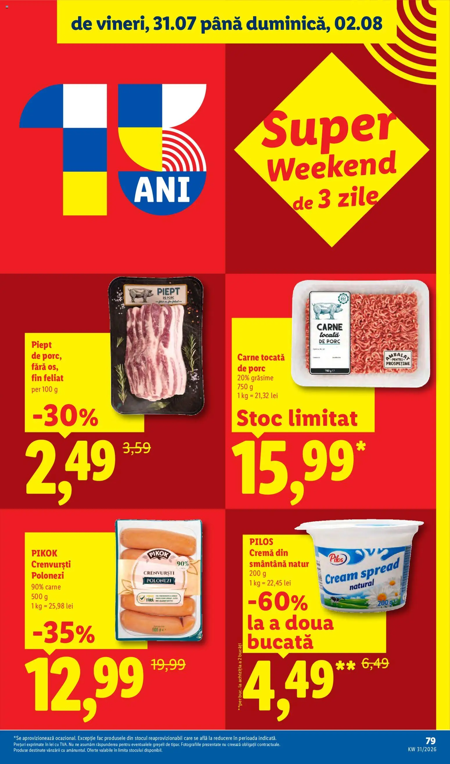 Catalog LIDL 27 Iulie - 1 August 2026 | Pagina 79 | Produse: Not defteri, Toplar, Crenvurști, Cremă
