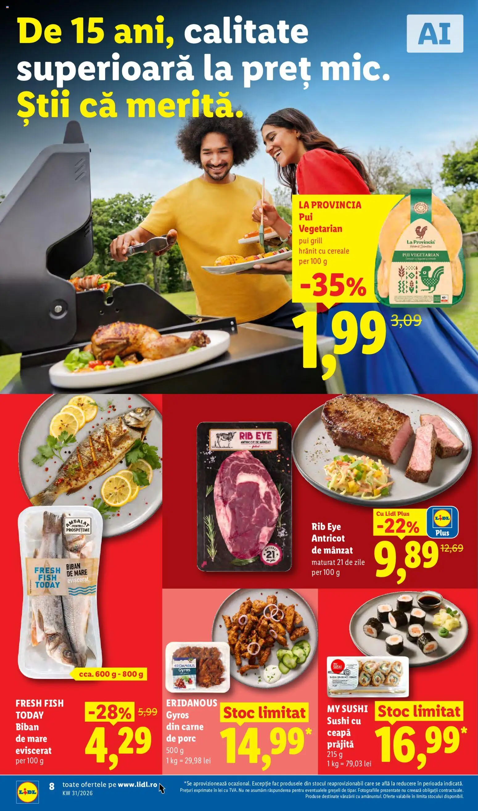 Catalog LIDL 27 Iulie - 1 August 2026 | Pagina 8 | Produse: Grill, Hacıyatmaz Kedi Oyuncağı, Carne De Porc, Ceapă