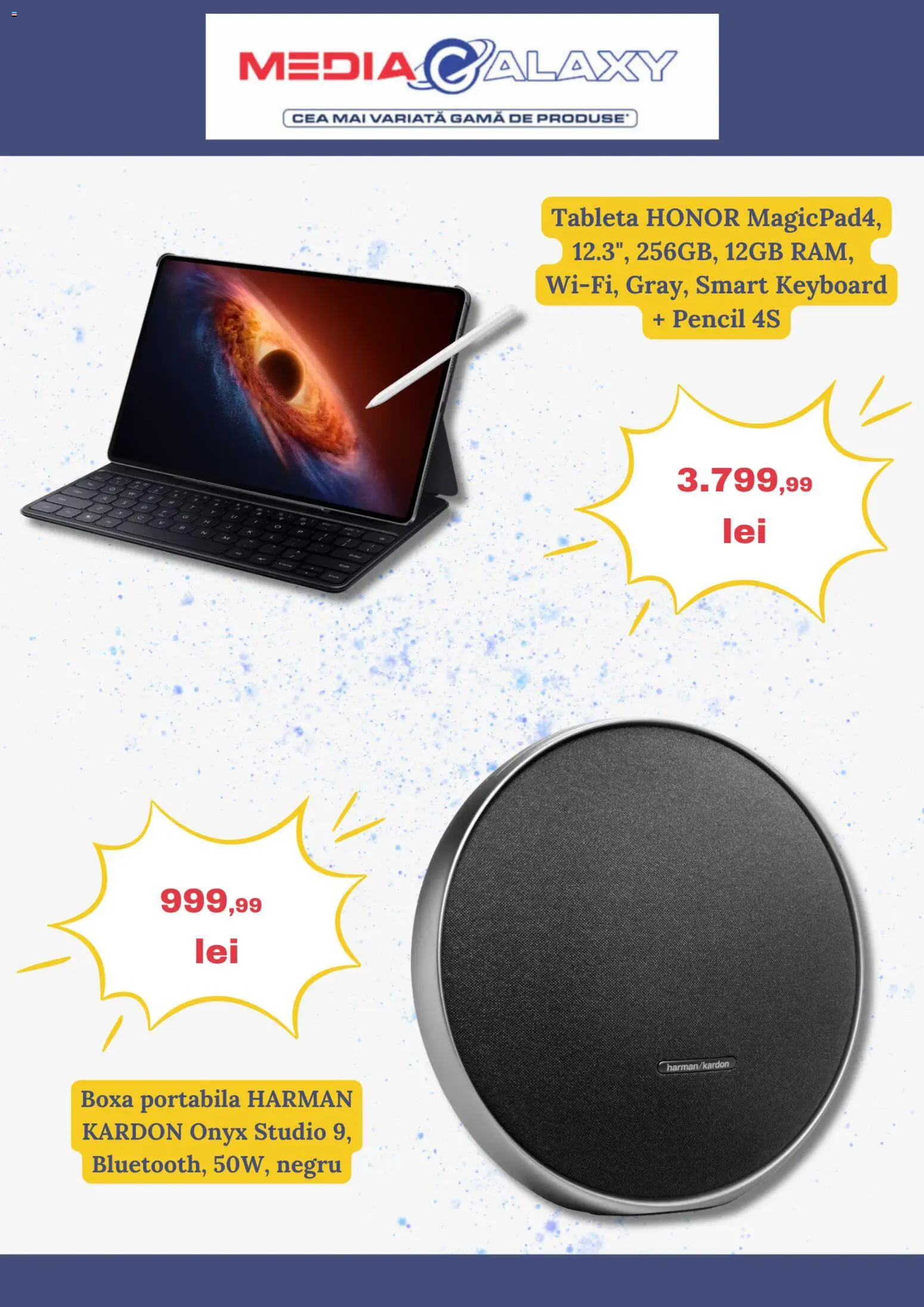 Catalog Media Galaxy 23 Iulie - 11 August 2026 | Pagina 2 | Produse: Tabletă, Boxă portabilă
