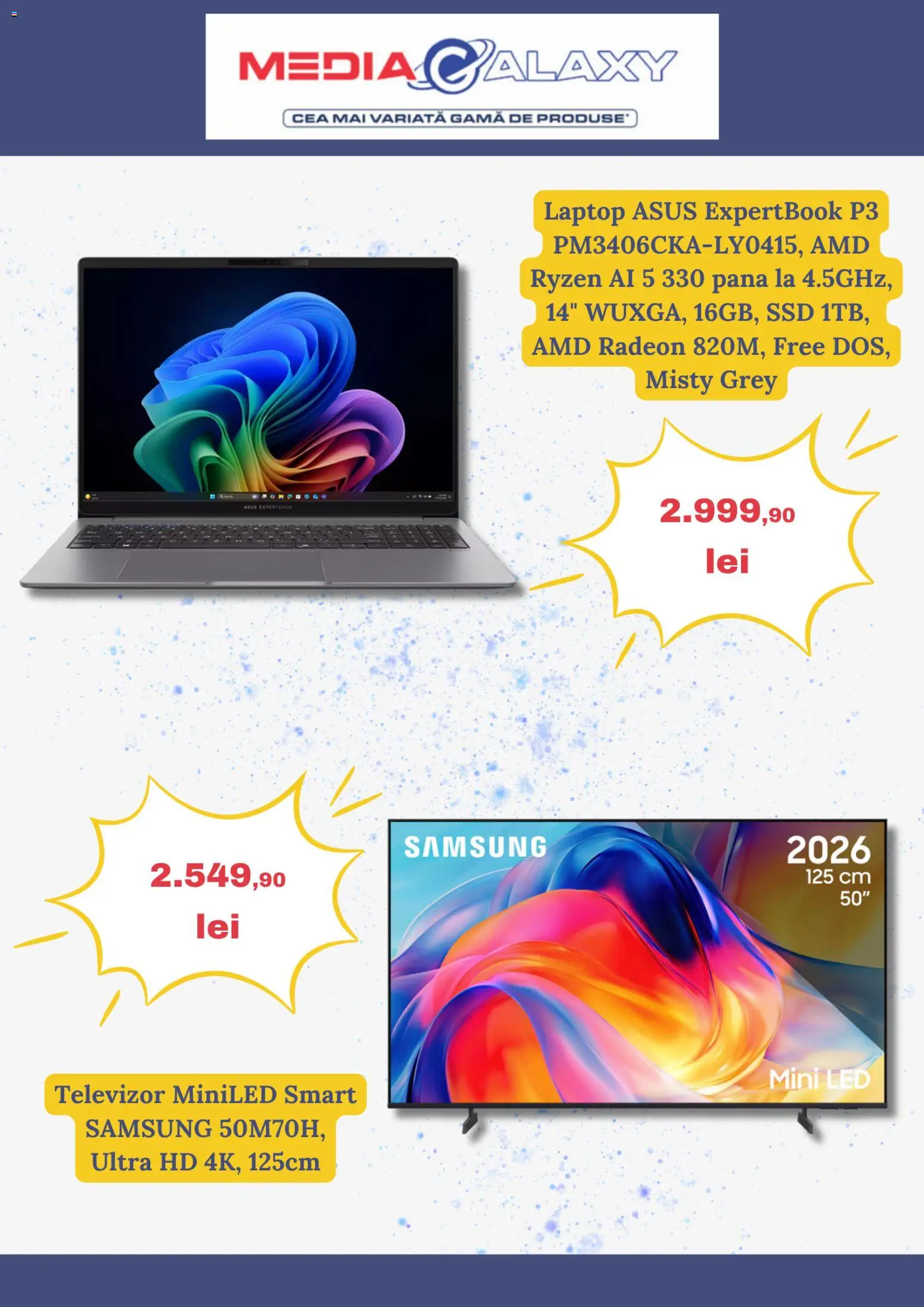 Catalog Media Galaxy 23 Iulie - 11 August 2026 | Pagina 3 | Produse: Laptop, Televizor, Babak