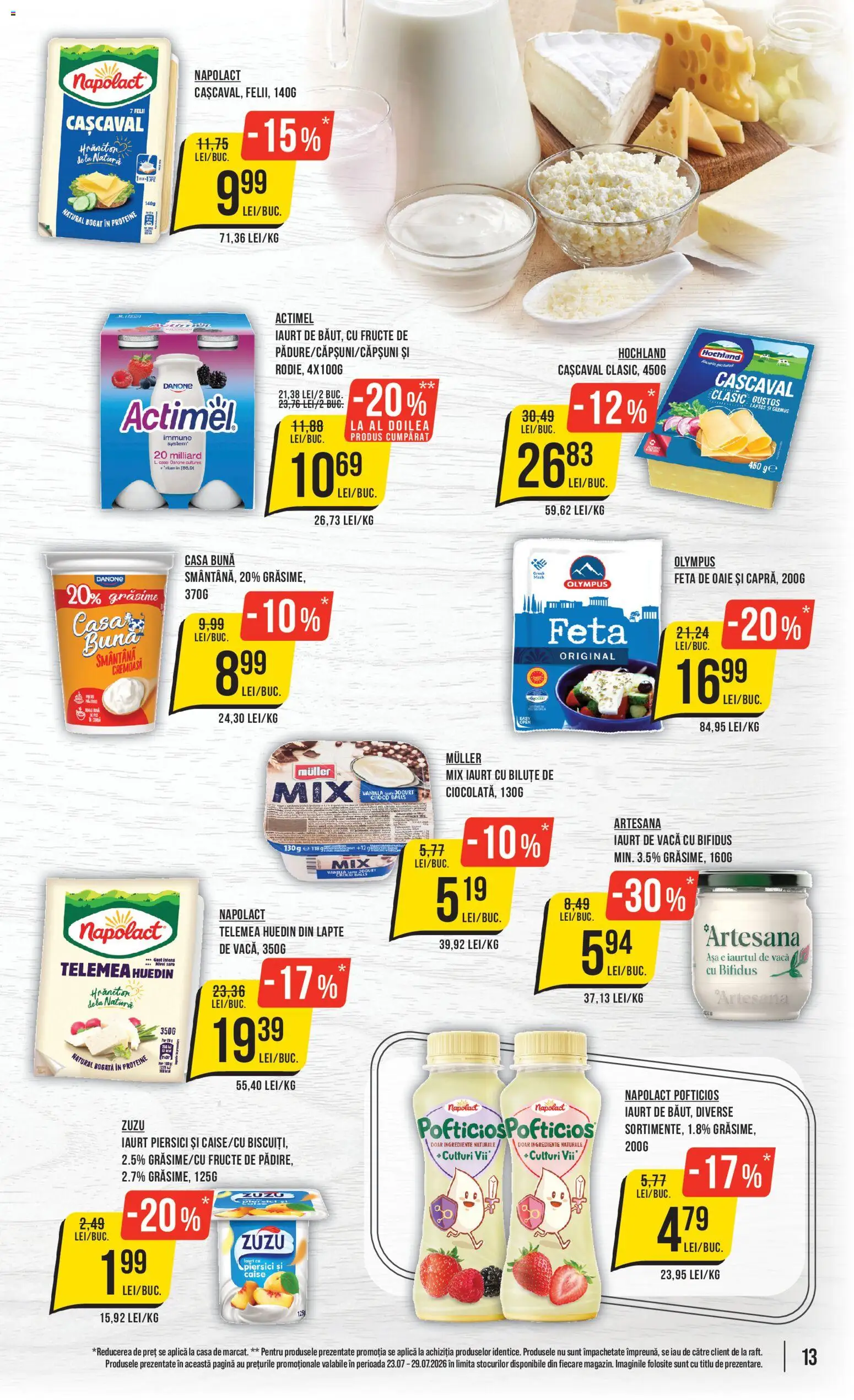 Catalog Mega Image 23 - 28 Iulie 2026 | Pagina 13 | Produse: Cașcaval, Lapte, Iaurt, Smântână
