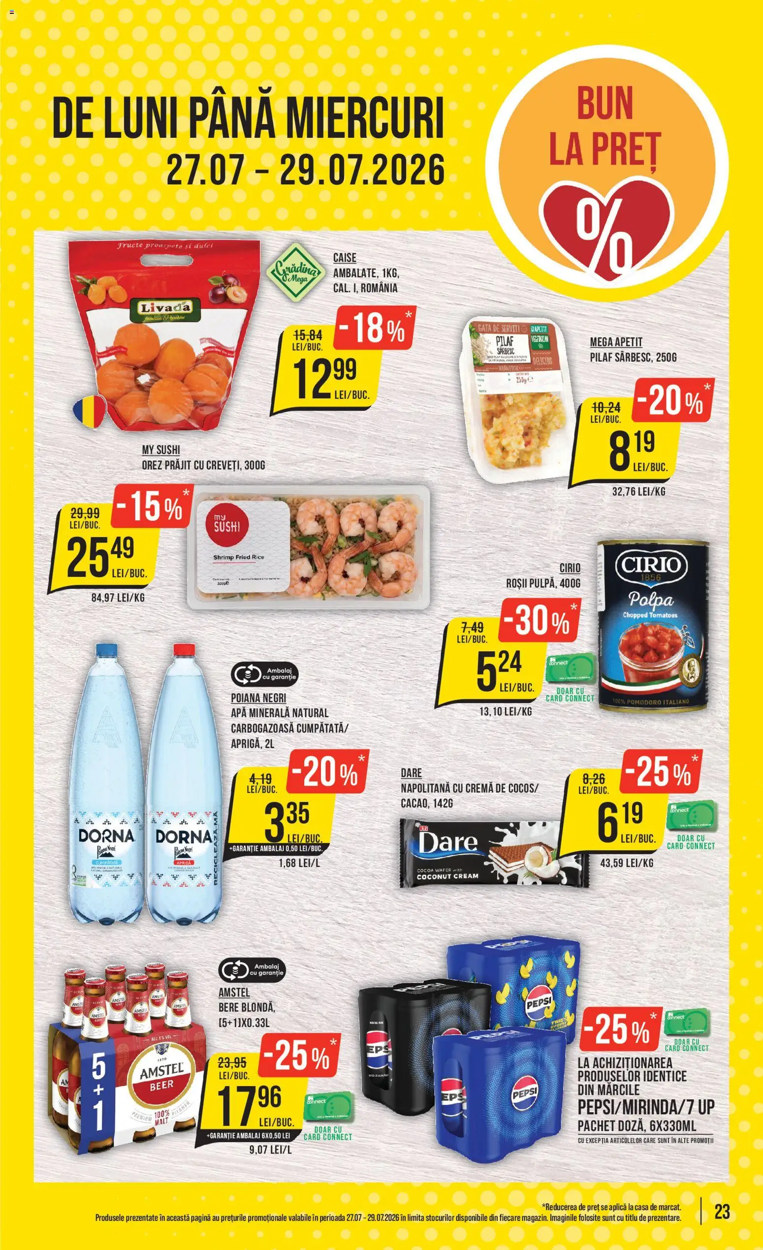 Catalog Mega Image 23 - 28 Iulie 2026 | Pagina 23 | Produse: Bere, Orez, Ahtapot, Fructe