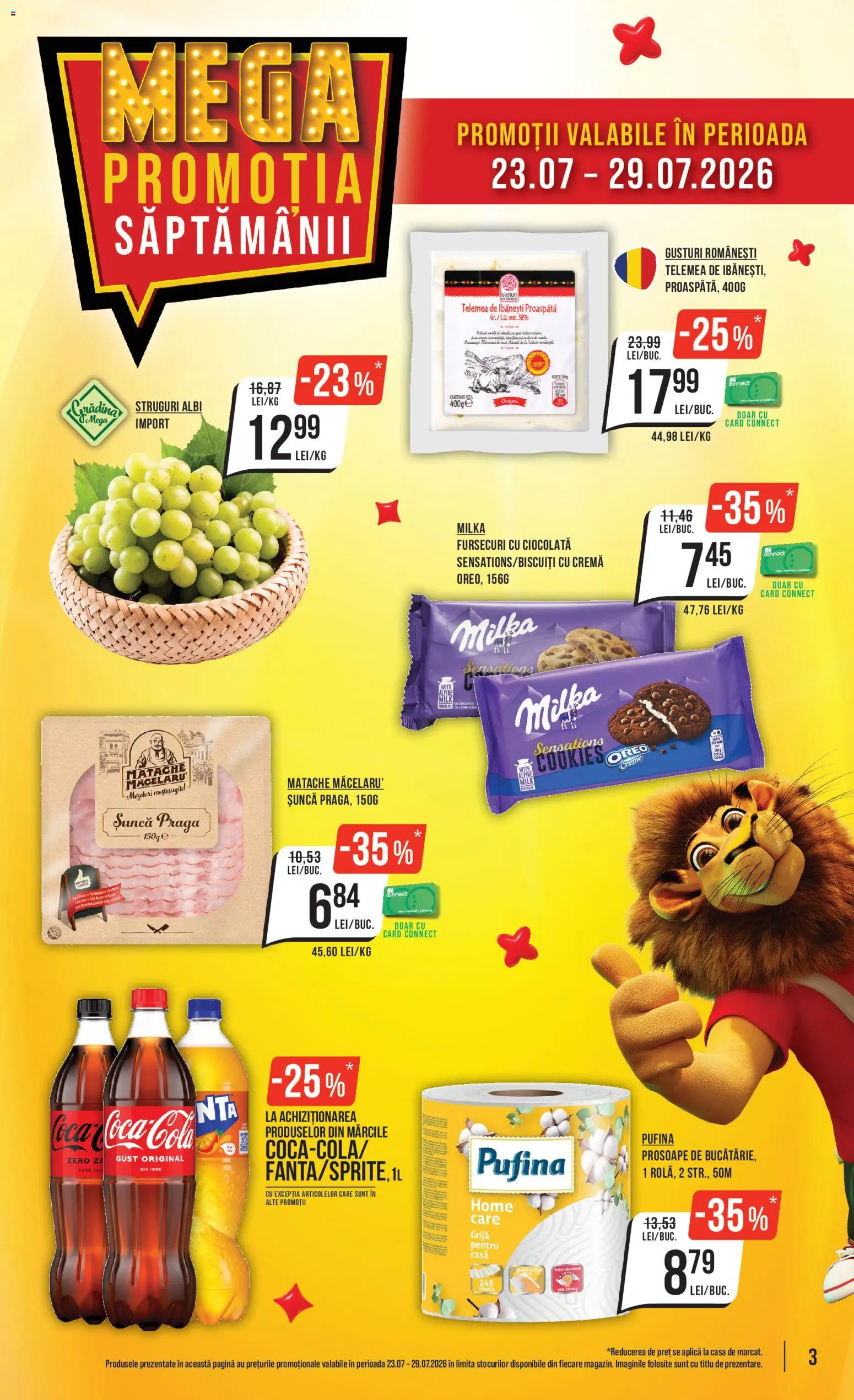 Catalog Mega Image 23 - 28 Iulie 2026 | Pagina 3 | Produse: Amerikan servis, Cremă, Ciocolată, Șuncă