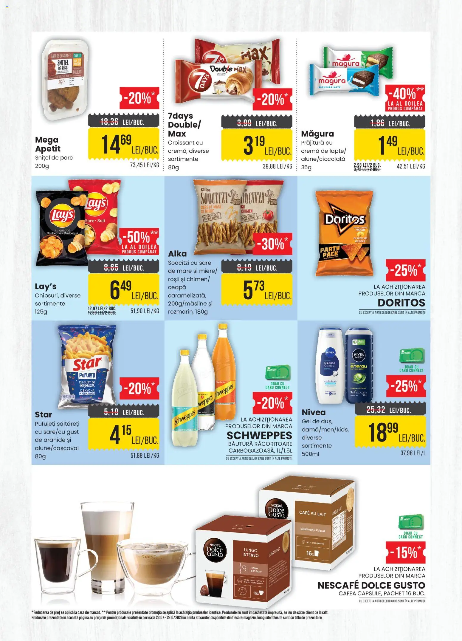 Catalog Mega Image 23 - 28 Iulie 2026 | Pagina 3 | Produse: Prăjitură, Brânză, Cafea, Pufuleți