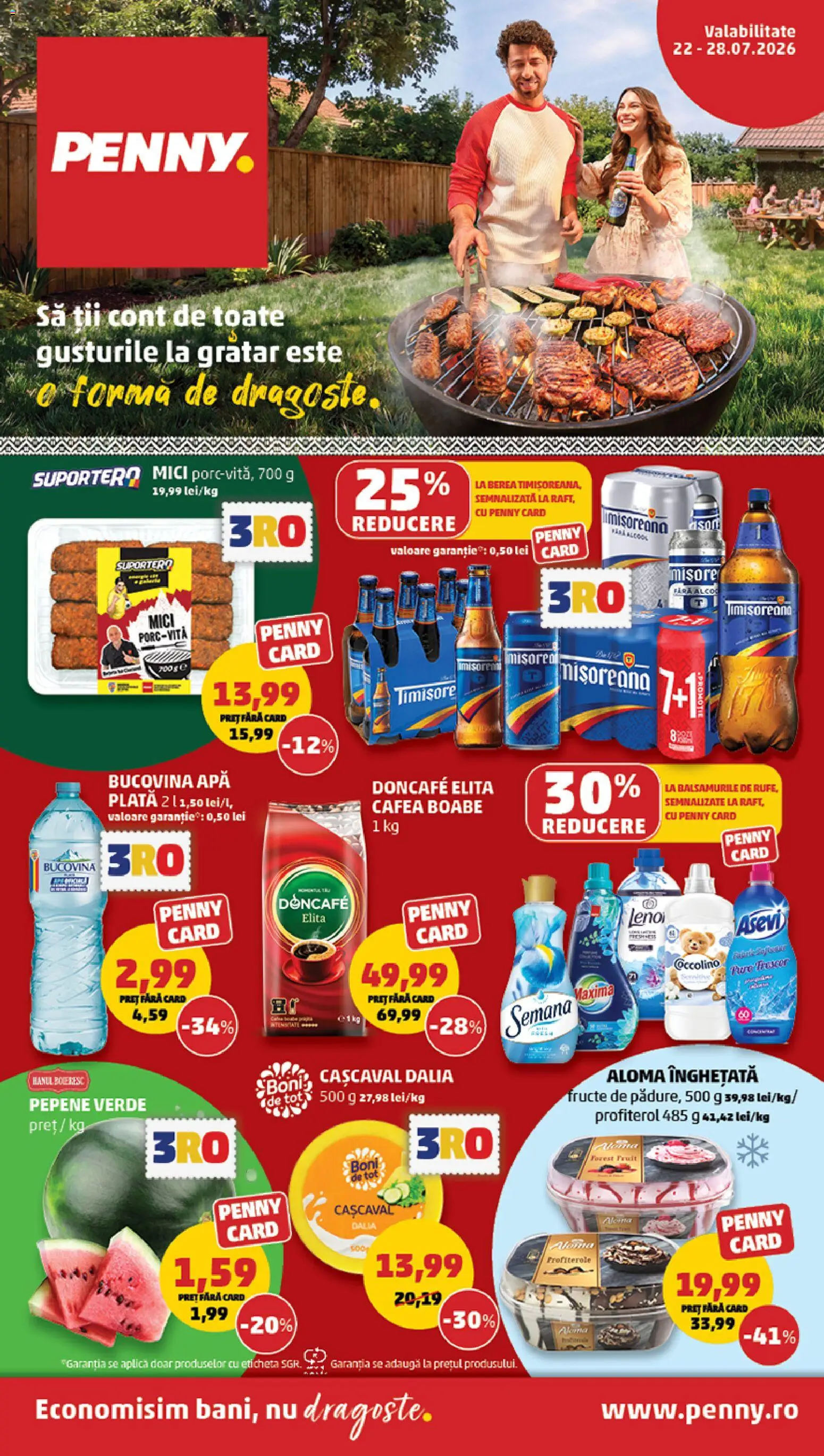 Catalog PENNY Market 22 - 27 Iulie 2026 | Pagina 1 | Produse: Grătar, Mici, Cafea, Înghețată