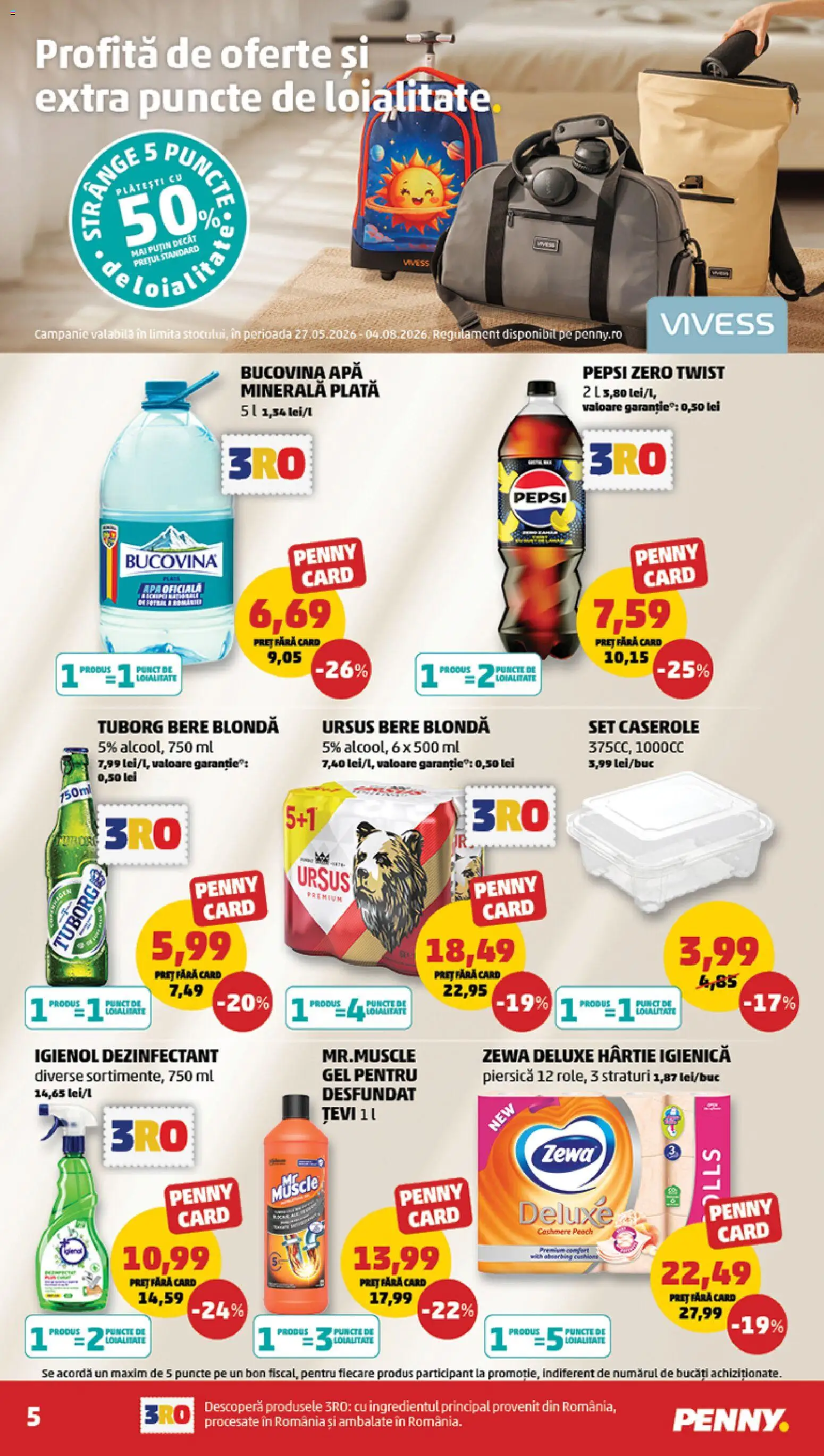 Catalog PENNY Market 22 - 27 Iulie 2026 | Pagina 5 | Produse: Caserole, Yazı tahtası kalemi, Bere, Apă