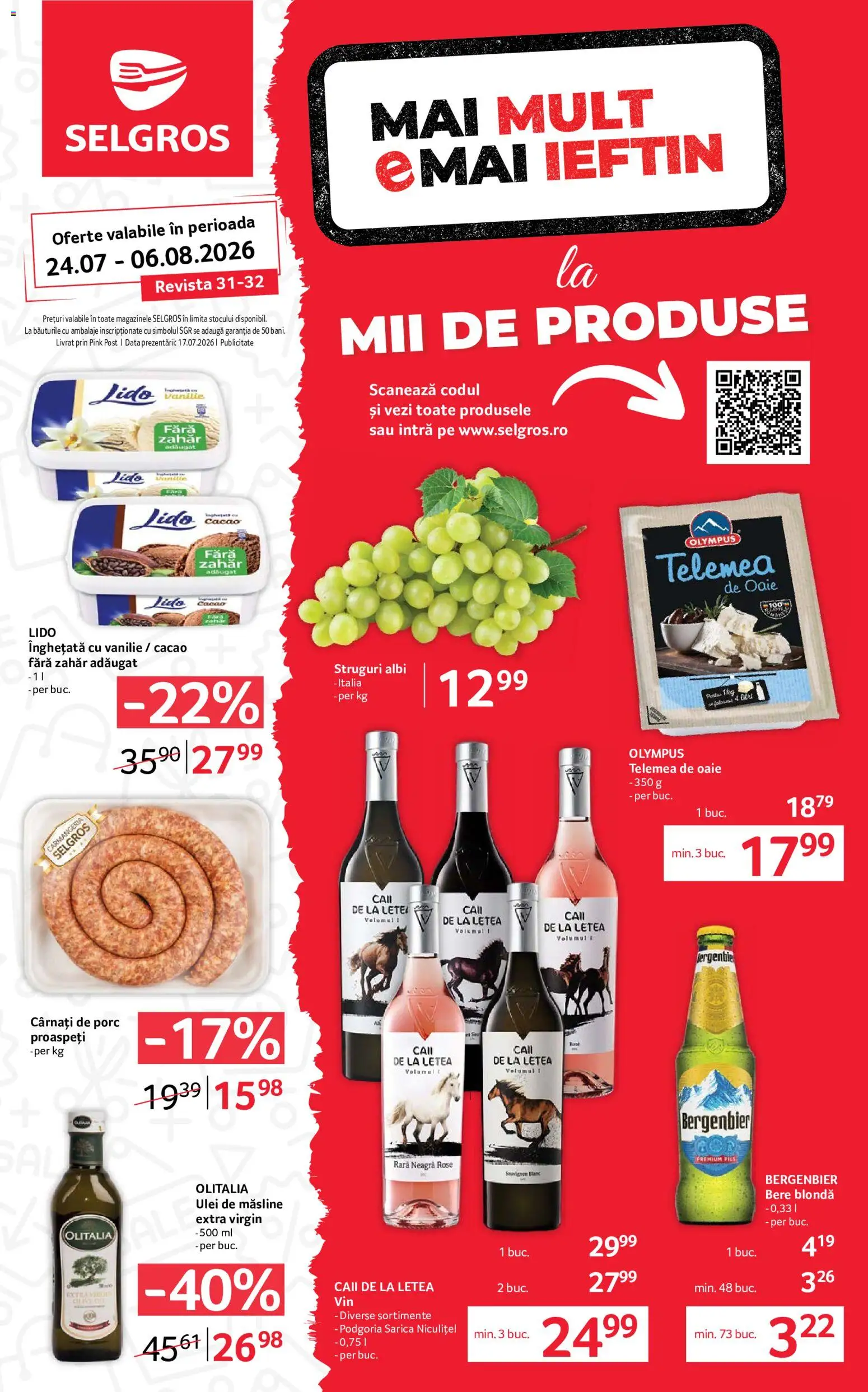 Catalog Selgros 24 Iulie - 5 August 2026 | Pagina 1 | Produse: Struguri, Bere, Plastik Kulübe, Cârnați