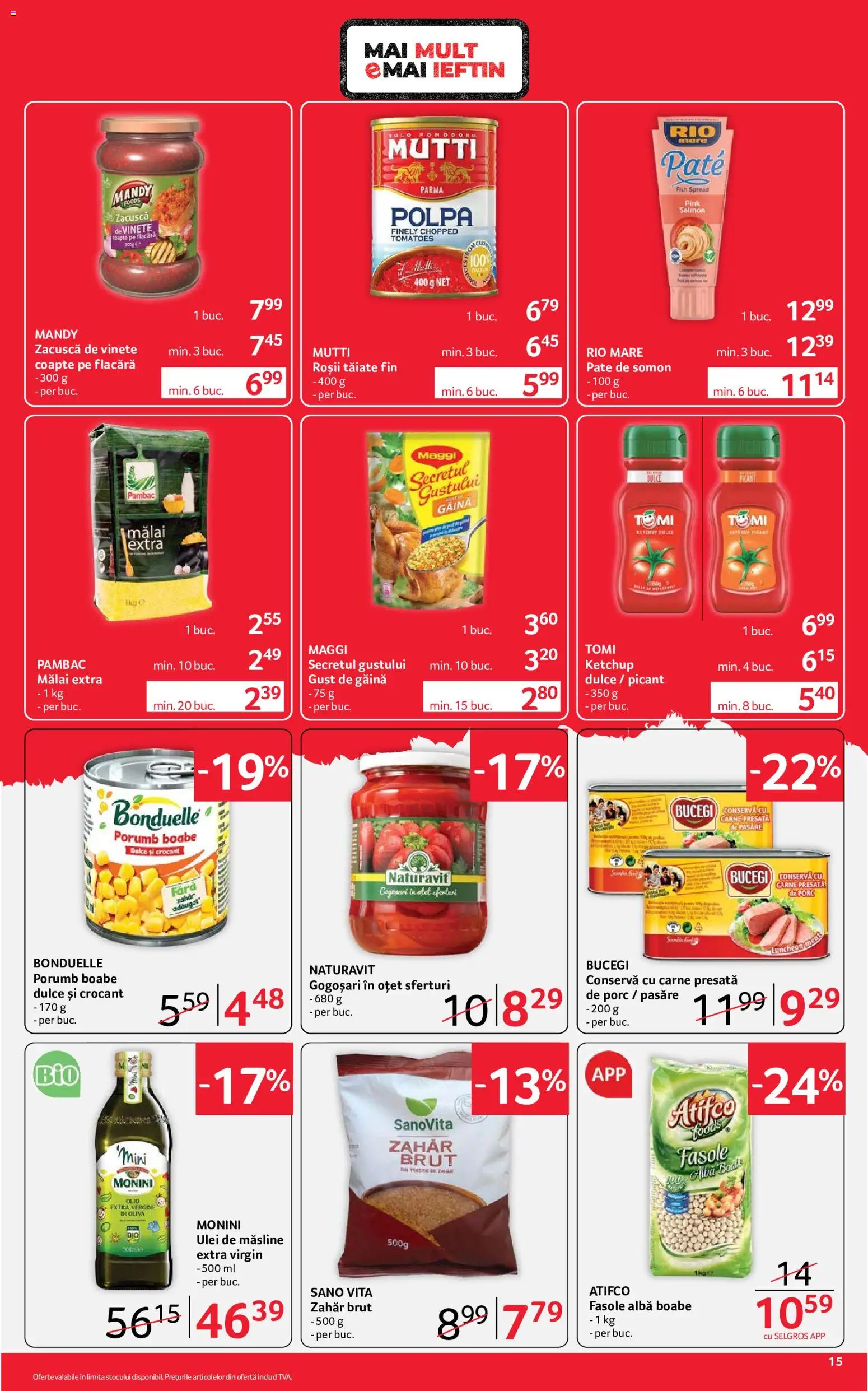 Catalog Selgros 24 Iulie - 5 August 2026 | Pagina 15 | Produse: Măsline, Ulei, Zacuscă, Zahăr