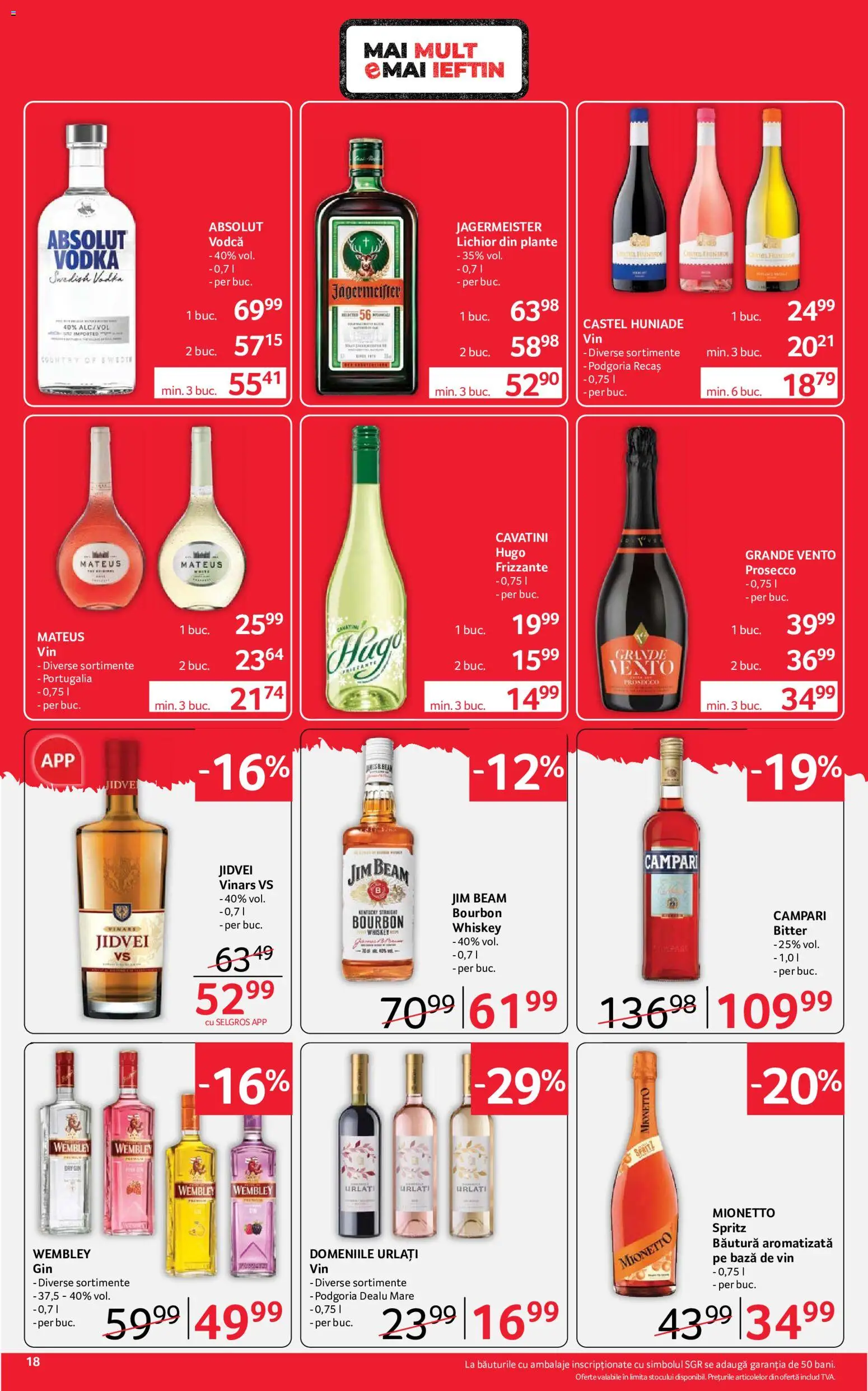 Catalog Selgros 24 Iulie - 5 August 2026 | Pagina 18 | Produse: Vin, Bourbon, Gin, Vodka