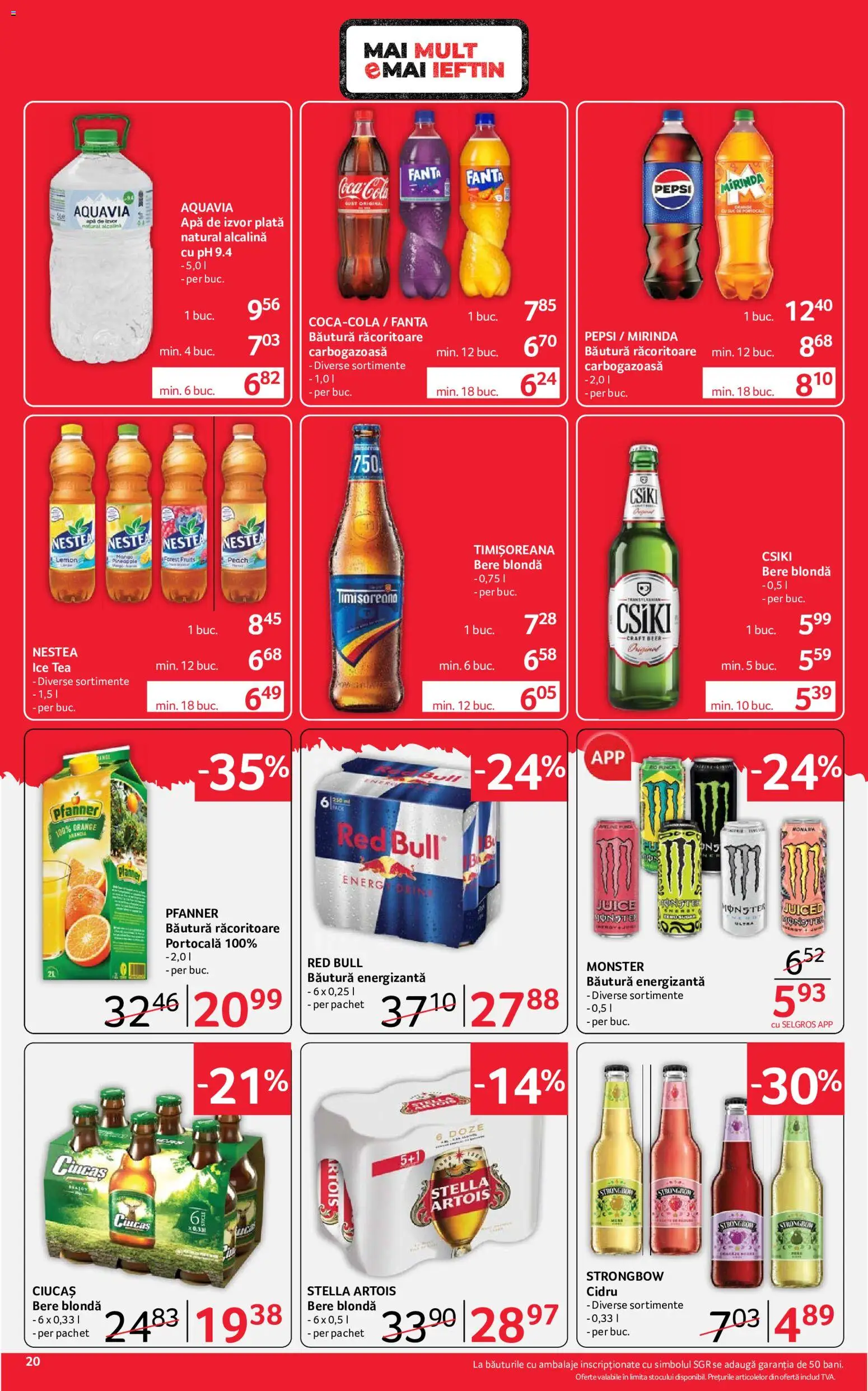 Catalog Selgros 24 Iulie - 5 August 2026 | Pagina 20 | Produse: Amerikan servis, Ice tea, Apă, Mango