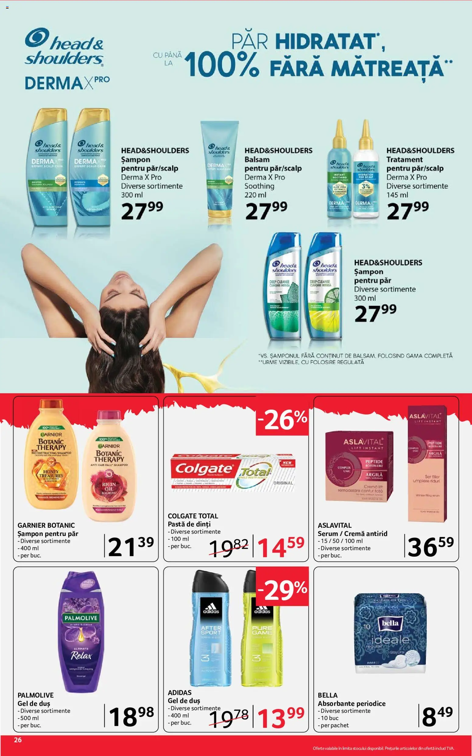 Catalog Selgros 24 Iulie - 5 August 2026 | Pagina 26 | Produse: Serum, Gel de duș, Pastă de dinți, Absorbante