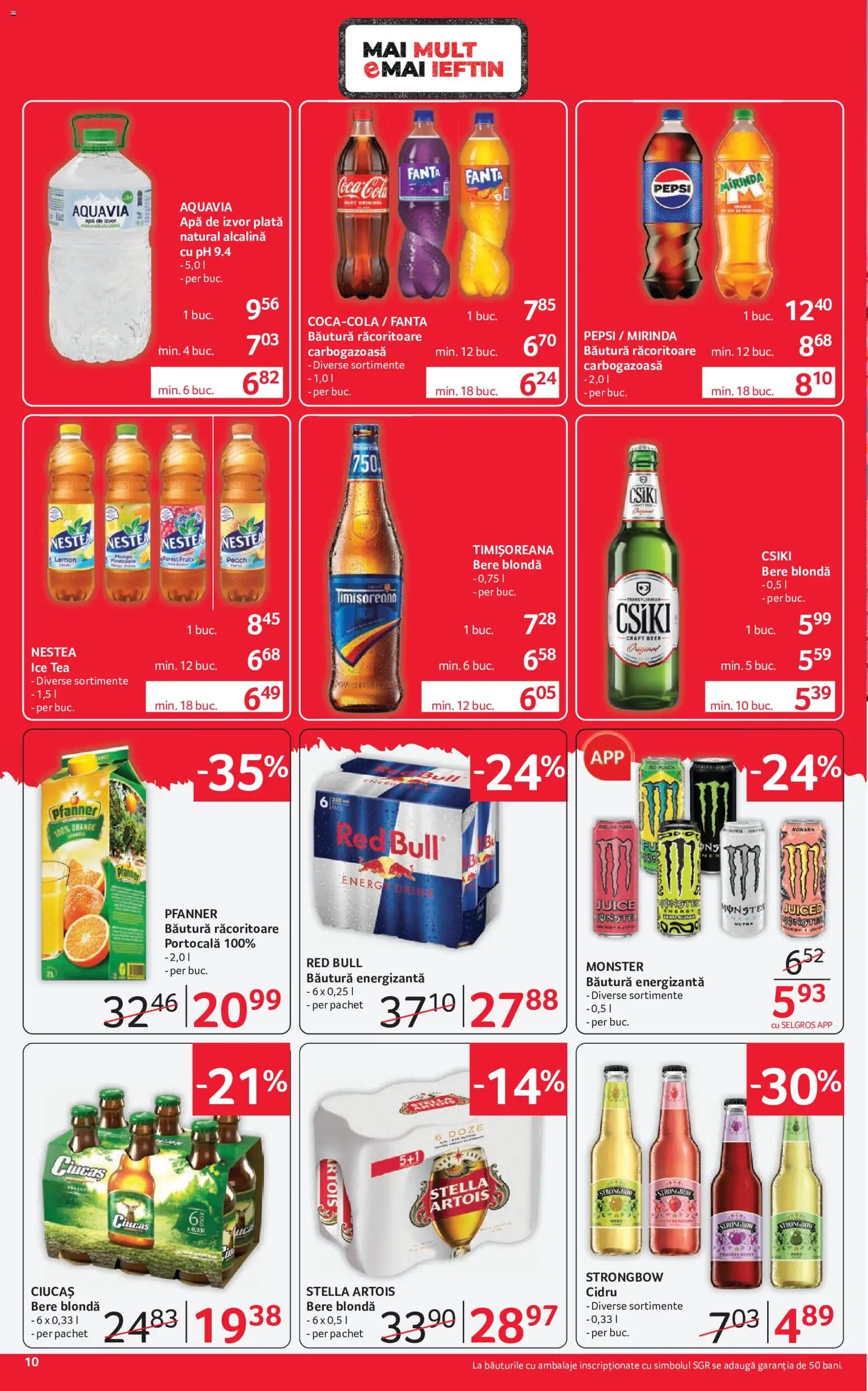 Catalog Selgros 24 Iulie - 5 August 2026 | Pagina 10 | Produse: Amerikan servis, Băutură energizantă, Ice tea, Apă