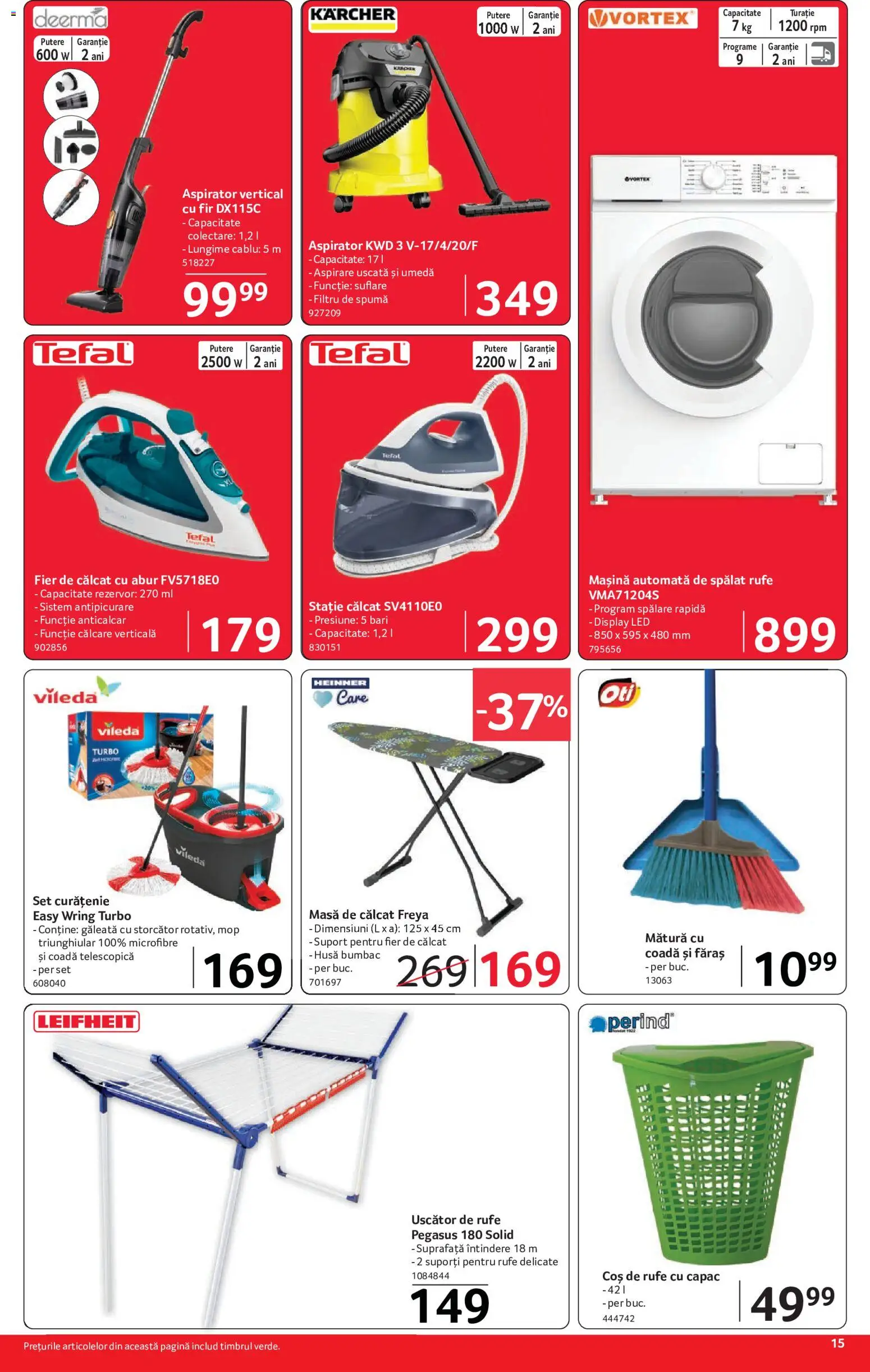 Catalog Selgros 24 Iulie - 5 August 2026 | Pagina 15 | Produse: Uscător, Aspirator, Mătură, Masă