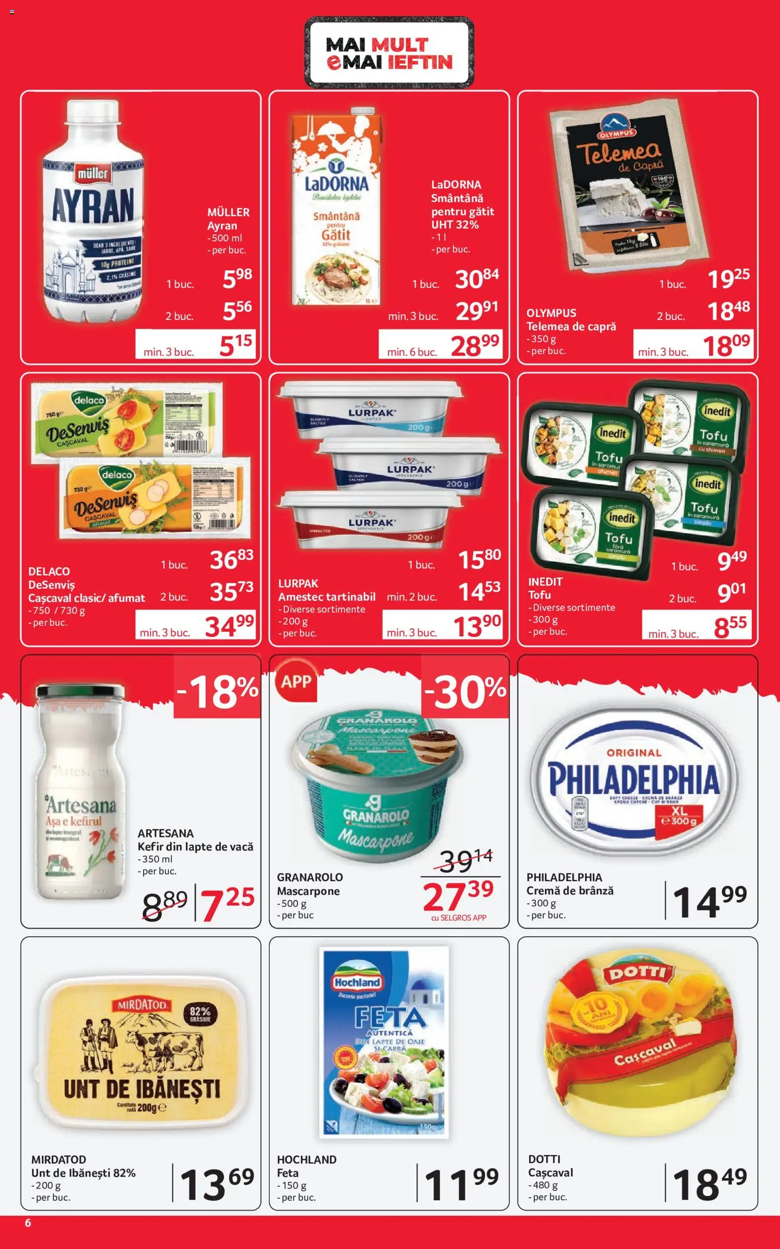 Catalog Selgros 24 Iulie - 5 August 2026 | Pagina 6 | Produse: Cremă, Cremă de brânză, Mascarpone, Apă