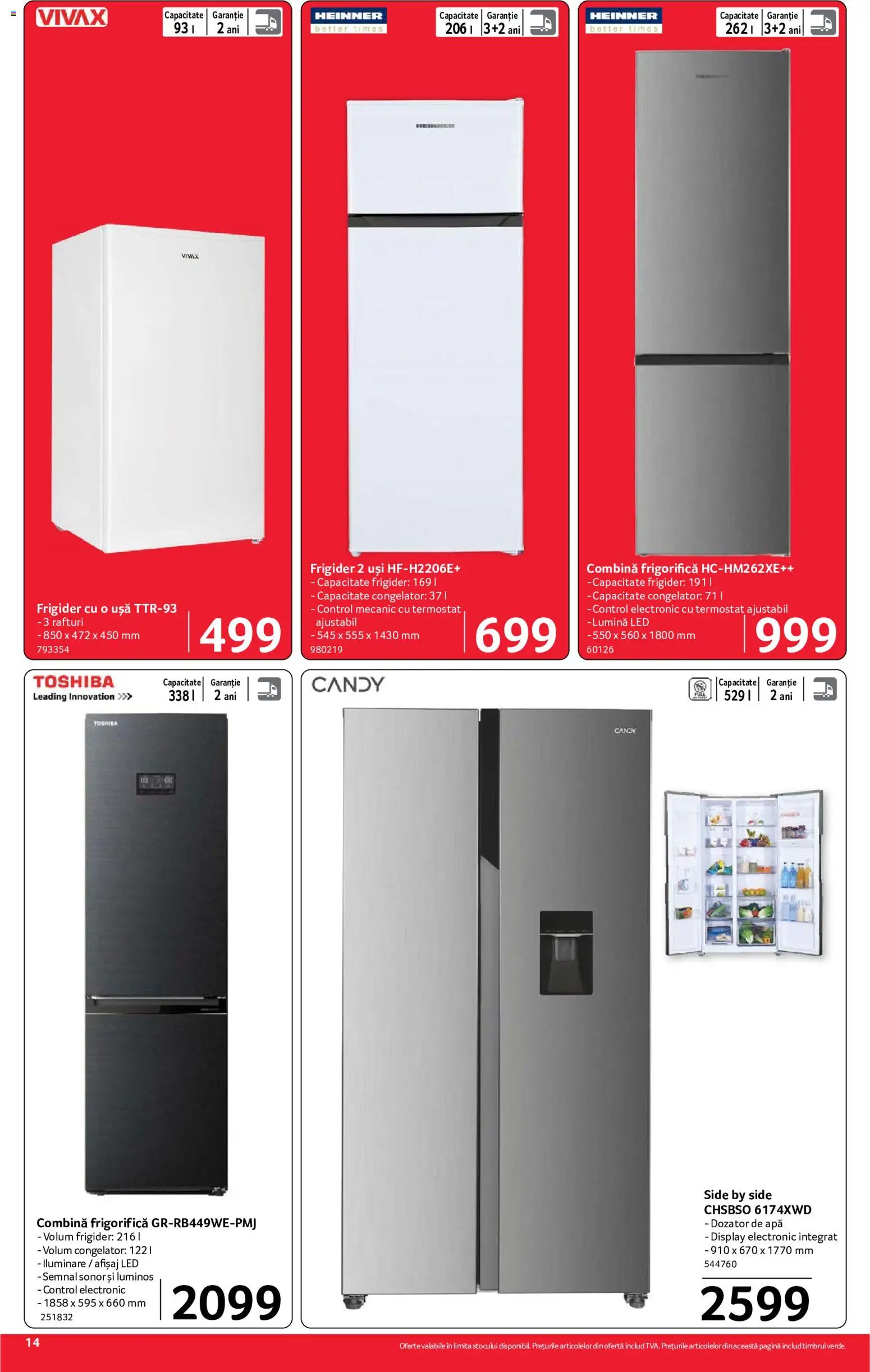 Catalog Selgros 24 Iulie - 5 August 2026 | Pagina 14 | Produse: Tavuk suyu, Congelator, Apă, Combină frigorifică