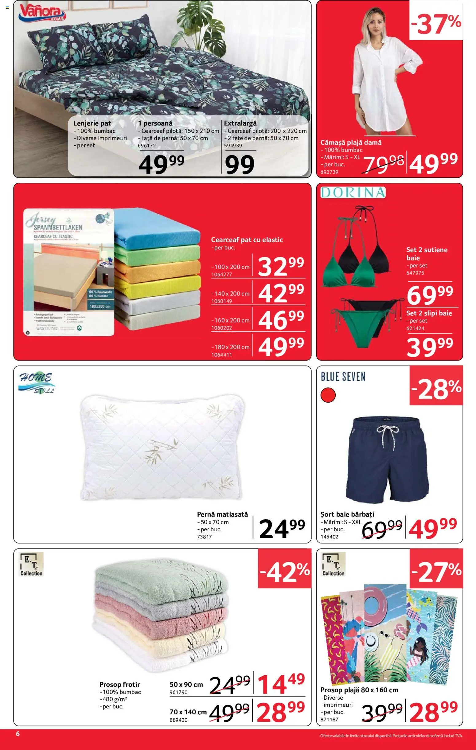 Catalog Selgros 24 Iulie - 5 August 2026 | Pagina 6 | Produse: Șort, Pernă, Pilotă, Față de pernă
